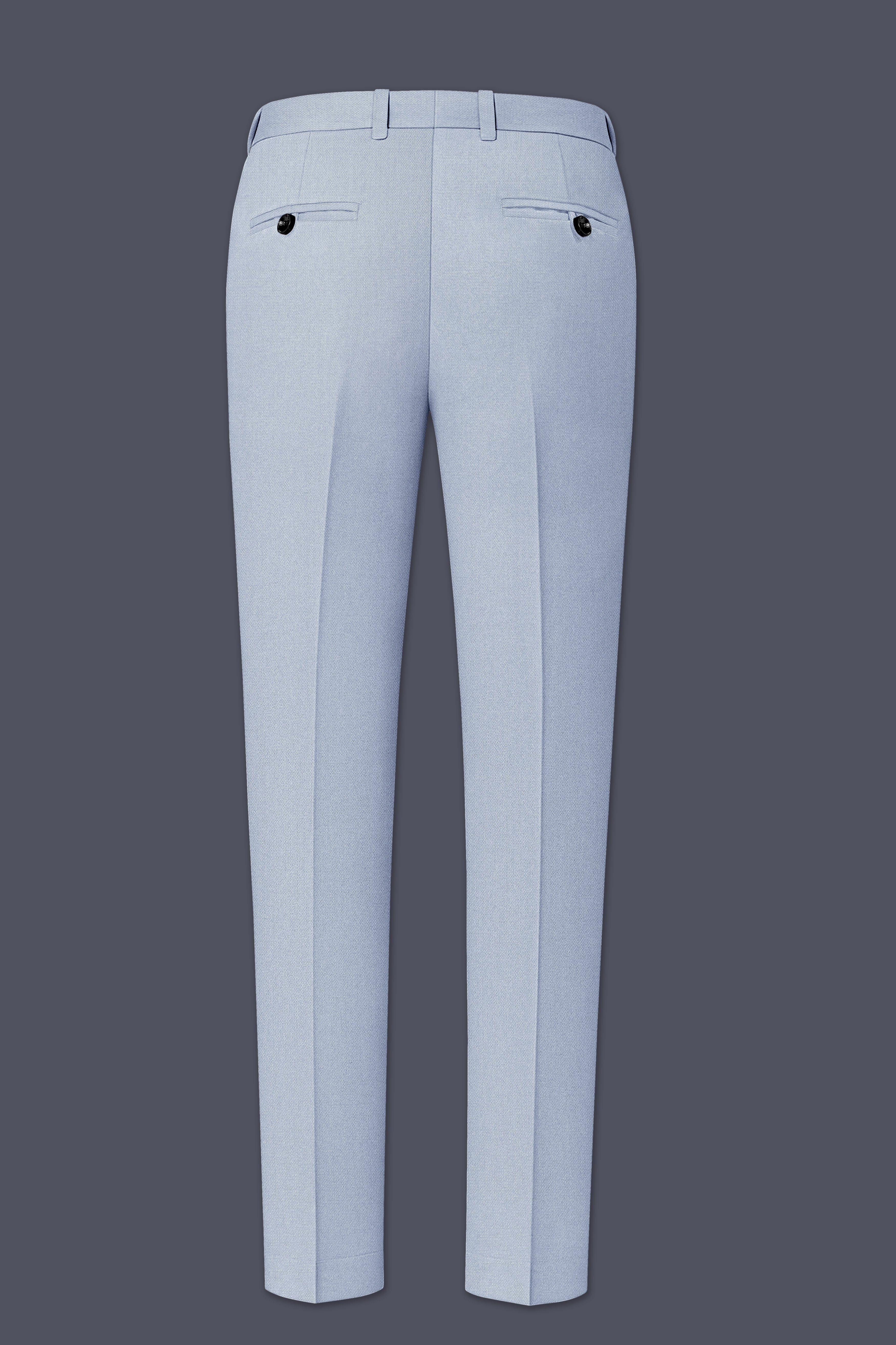 Azure-Heather Blue Diamond Textured Wool Rich Slight Stretch Single Breasted Suit