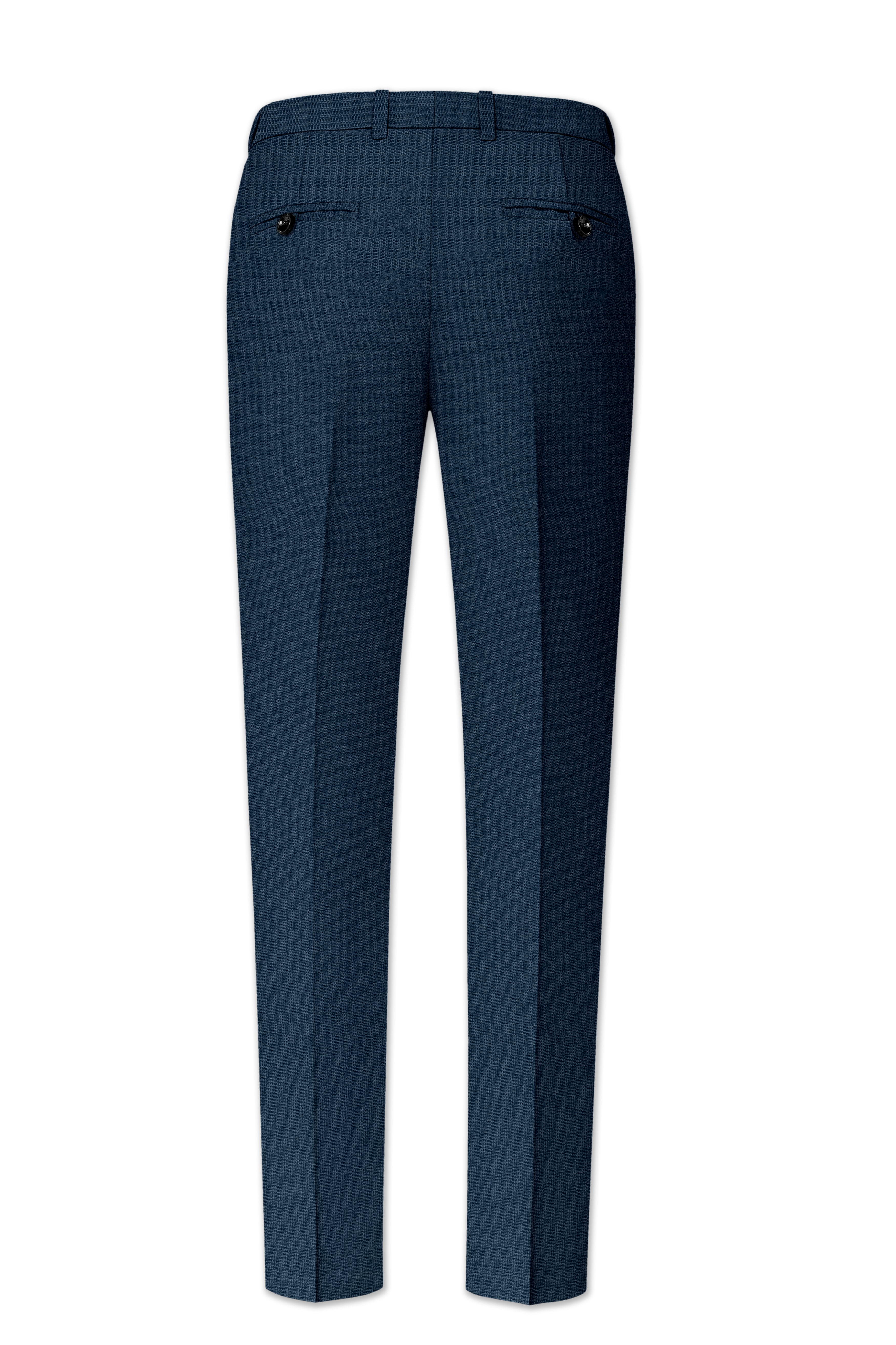 Noctis-Cinder Blue Diamond Textured Wool Rich Slight Stretch Single Breasted Suit