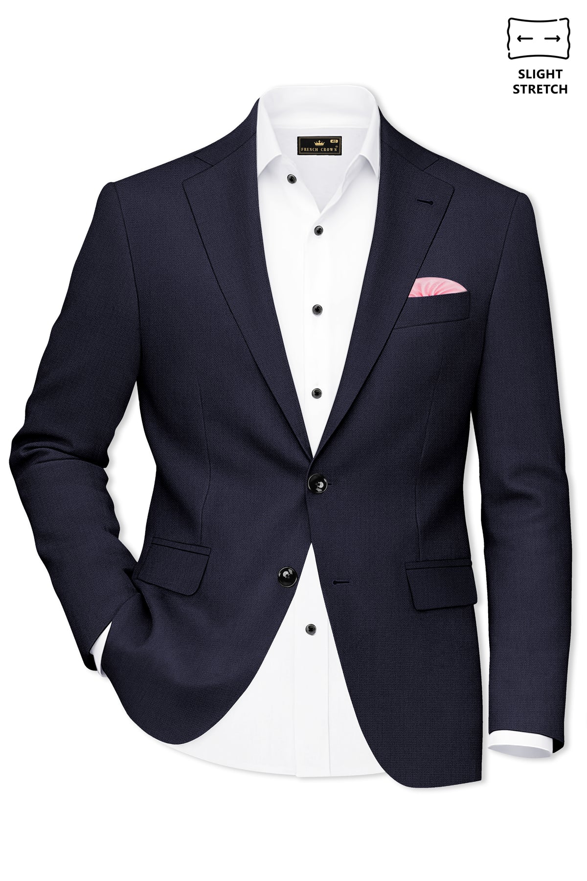 Vesper-Bastille Purple Diamond Textured Wool Rich Slight Stretch Single Breasted Suit