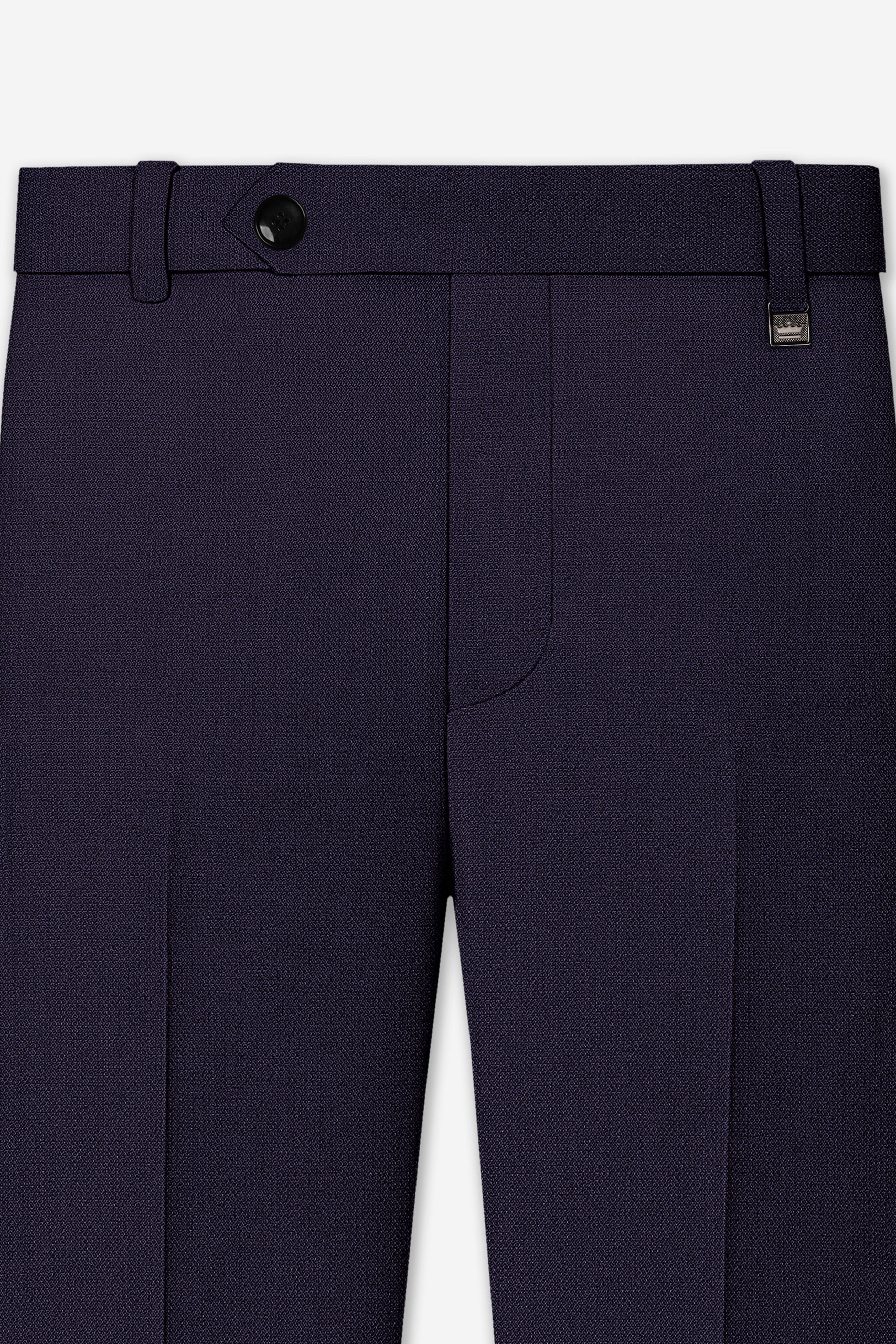 Vesper-Bastille Purple Diamond Textured Wool Rich Slight Stretch Single Breasted Suit