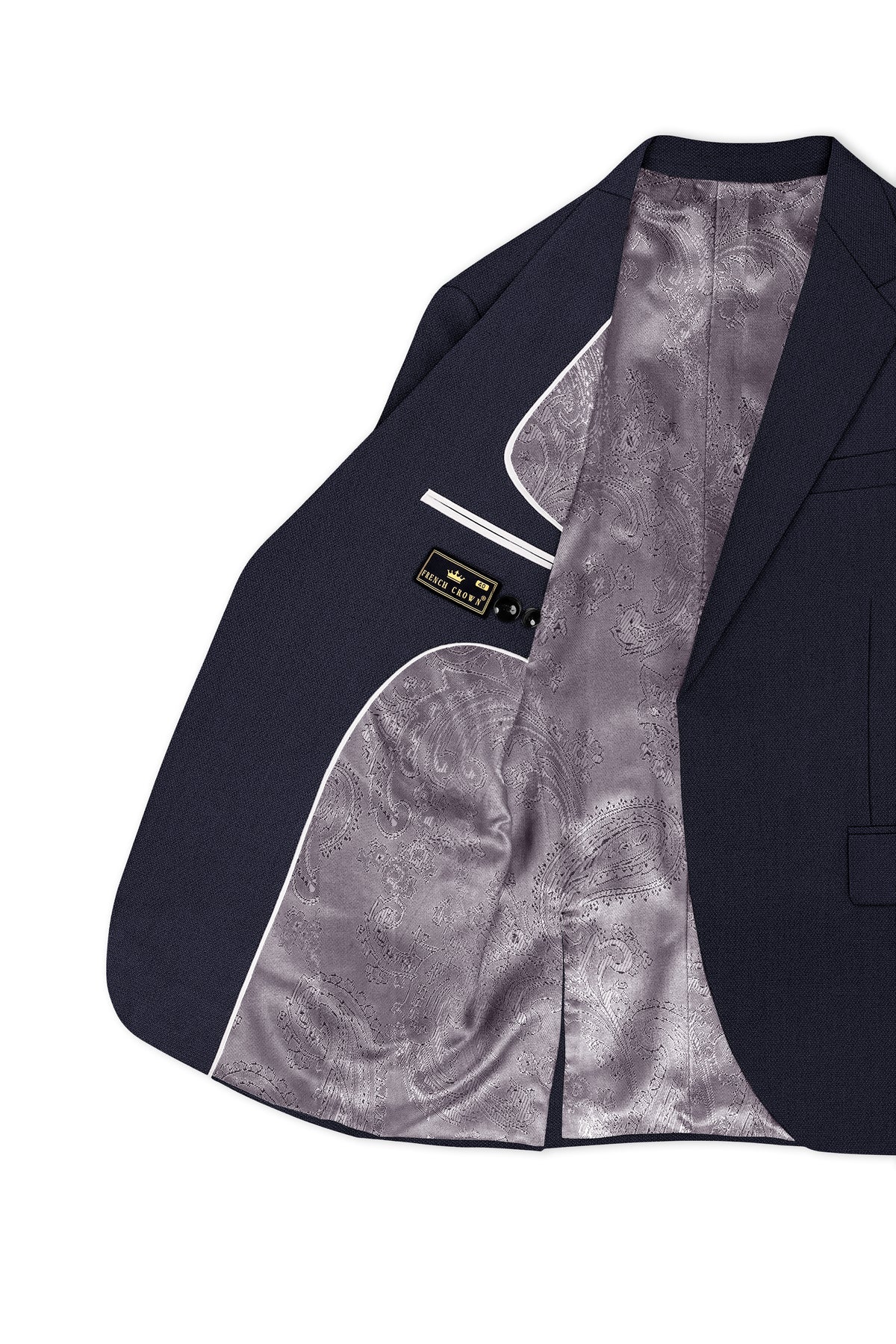 Vesper-Bastille Purple Diamond Textured Wool Rich Slight Stretch Single Breasted Suit