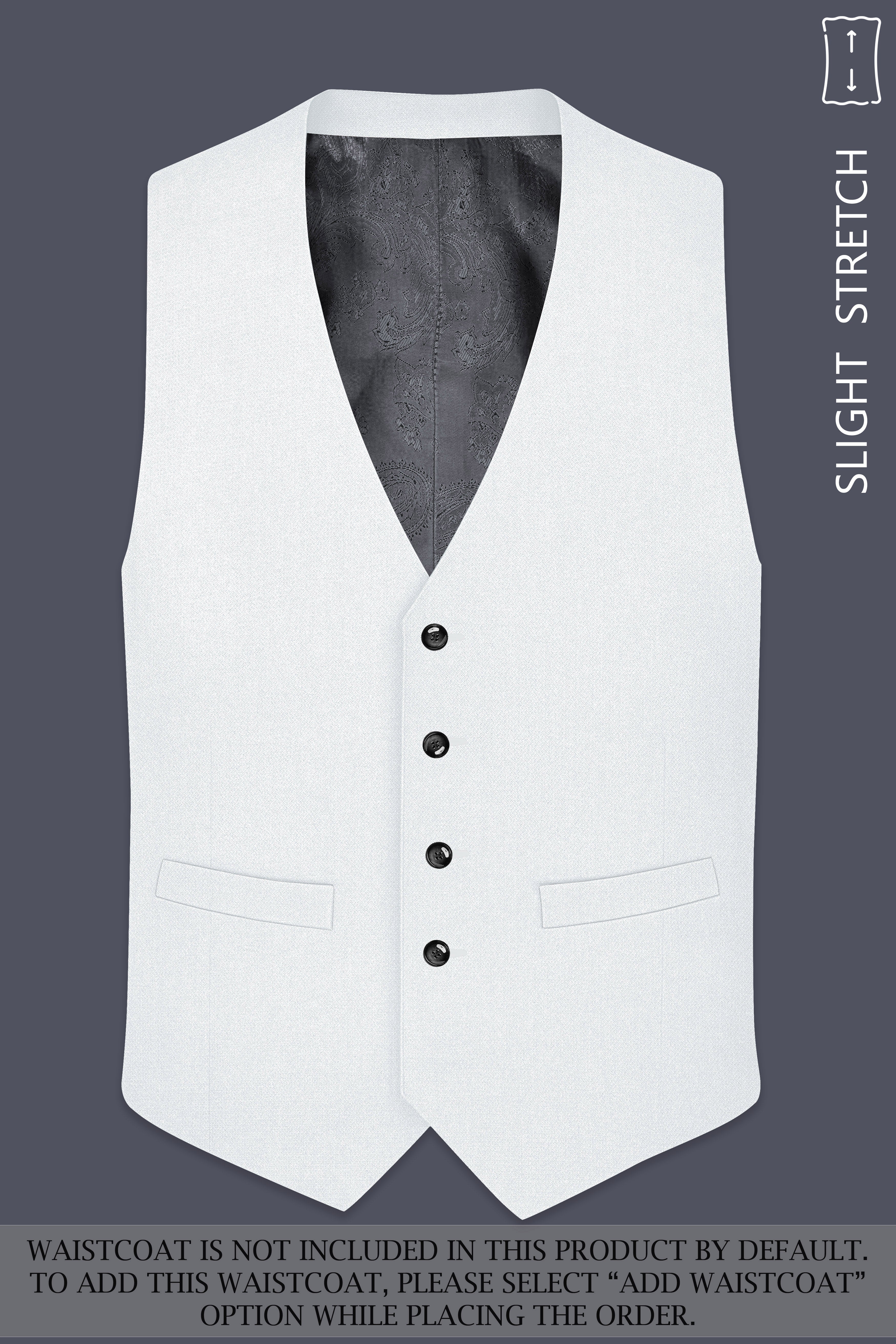 Sterling-Bright White Diamond Textured Wool Rich Slight Stretch Double Breasted Suit
