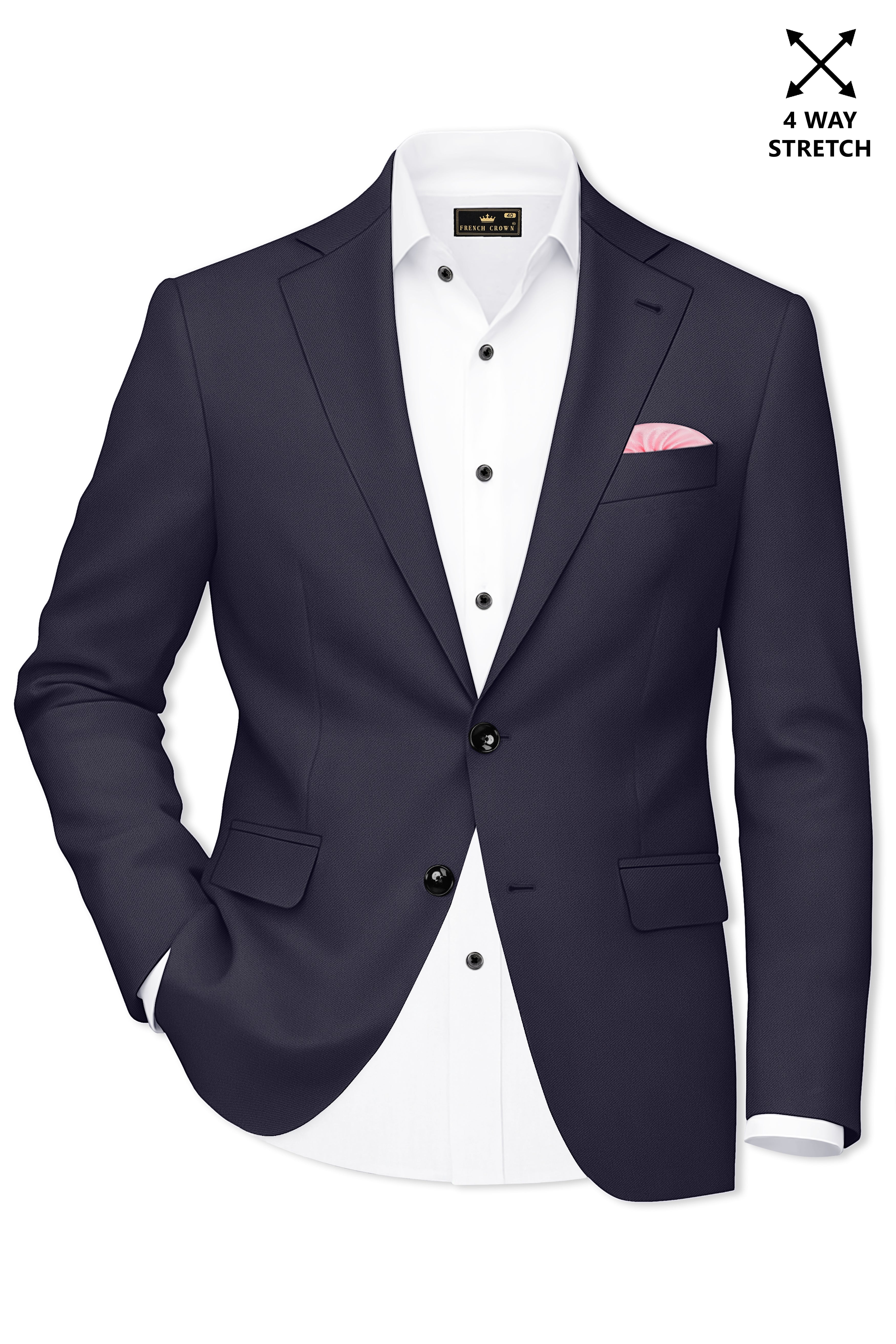 Kairo-Korean Charcoal Gray 4-Way Stretch Wrinkle-Free Wool Rich Single Breasted Suit
