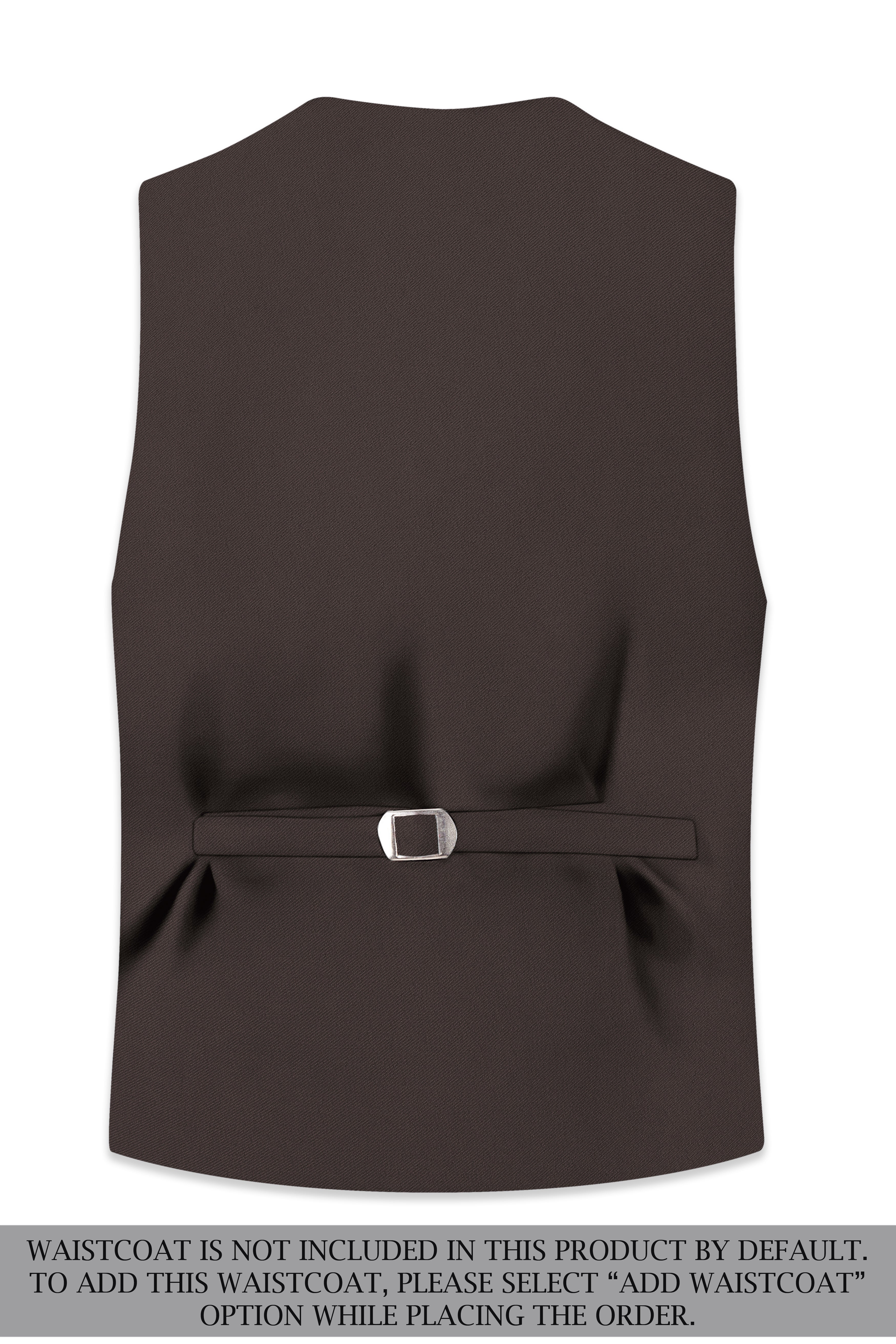 Serein-Korean Taupe Brown 4-Way Stretch Wrinkle-Free Wool Rich Single Breasted Suit