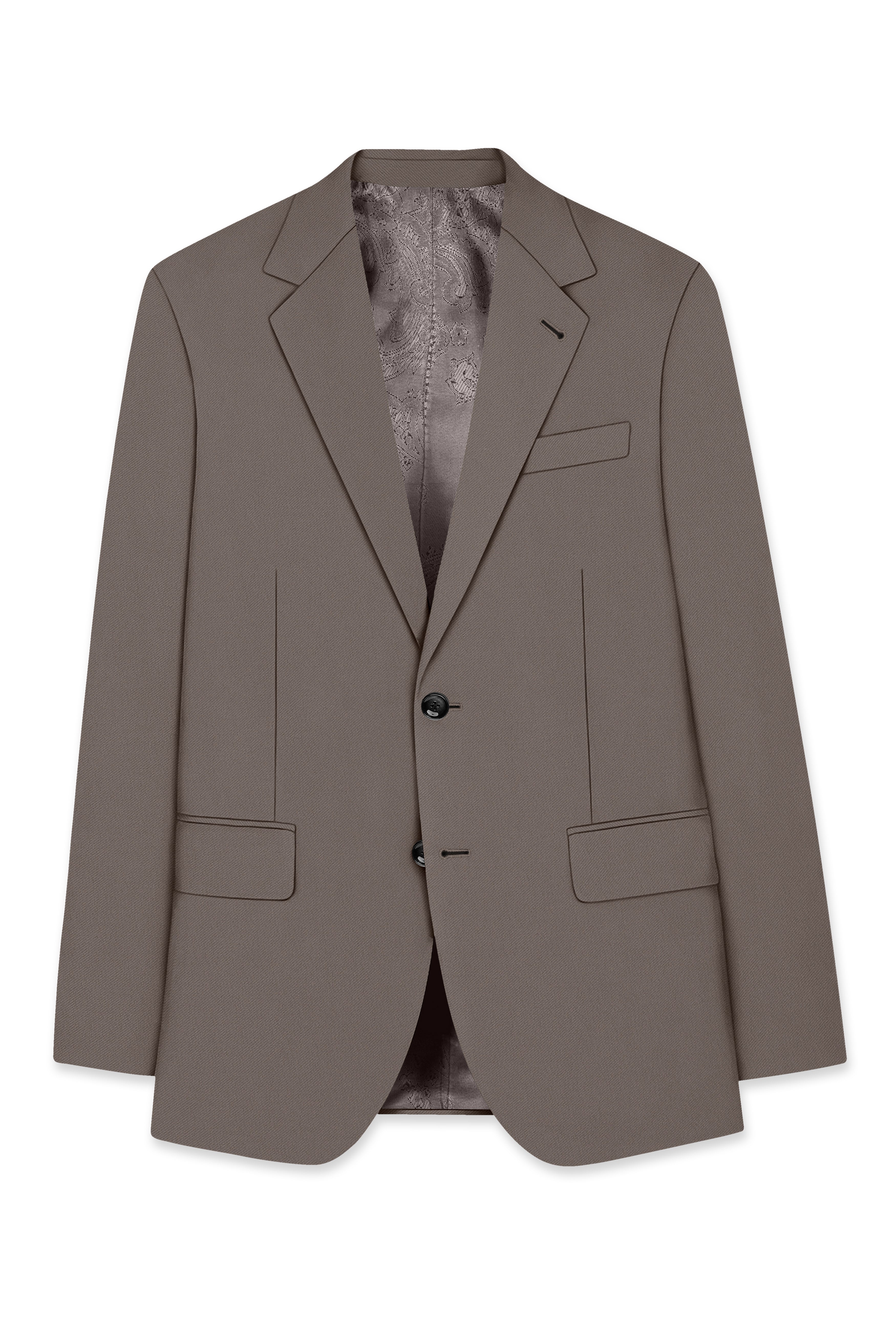 Monarch-Korean Flint Brown 4-Way Stretch Wrinkle-Free Wool Rich Single Breasted Suit