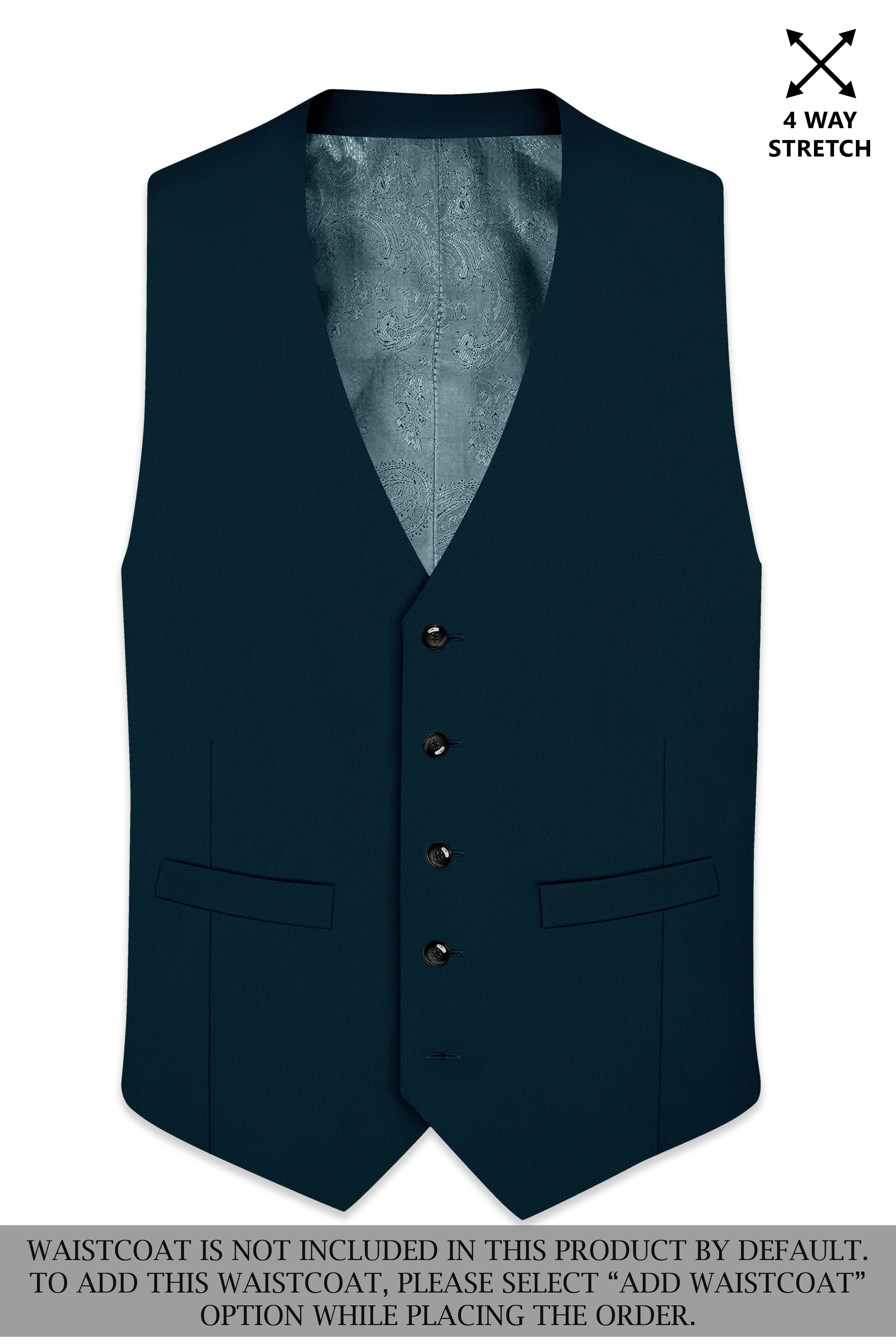 Zephyr-Korean Teal Green 4-Way Stretch Wrinkle-Free Wool Rich Double Breasted Suit