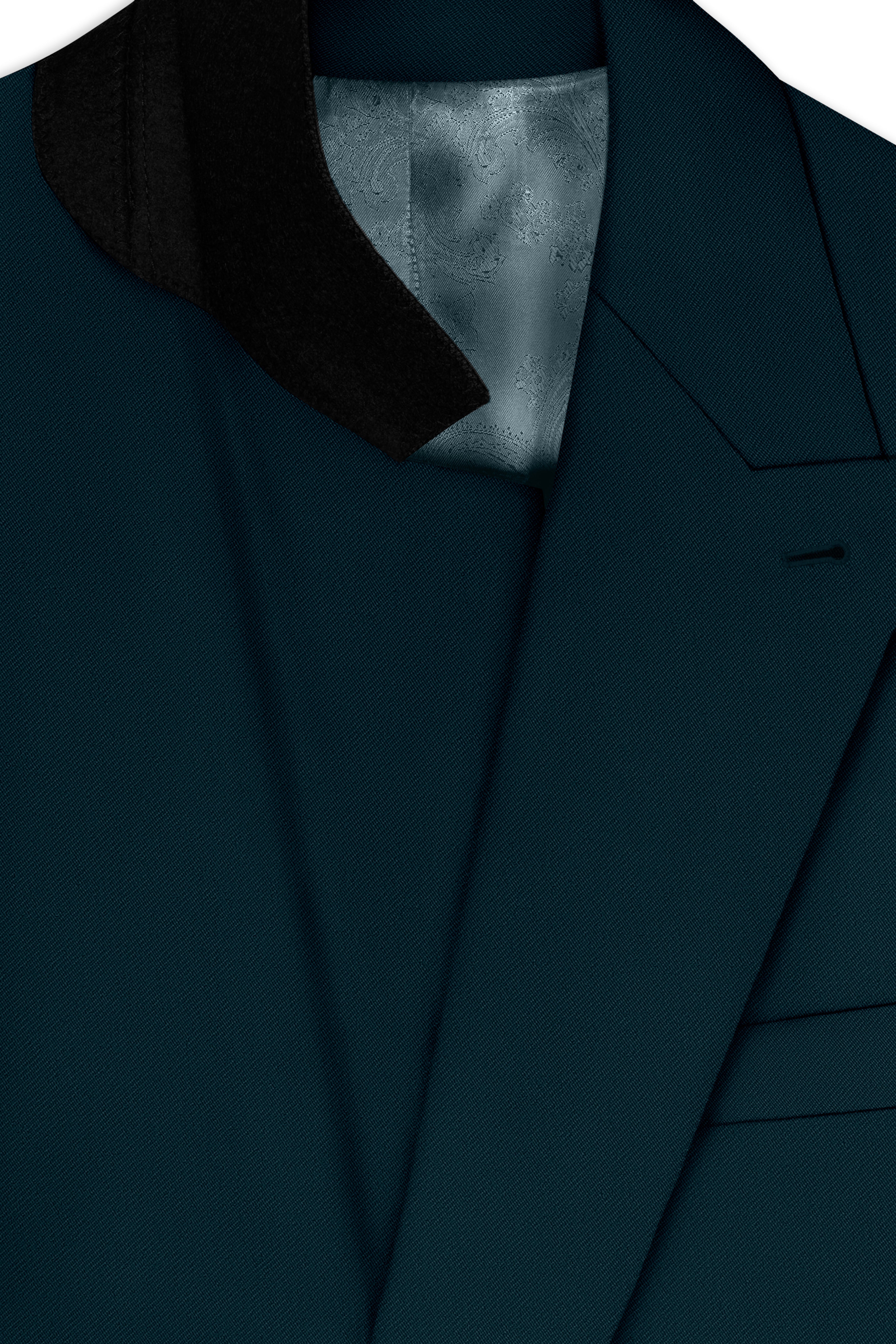 Zephyr-Korean Teal Green 4-Way Stretch Wrinkle-Free Wool Rich Double Breasted Suit