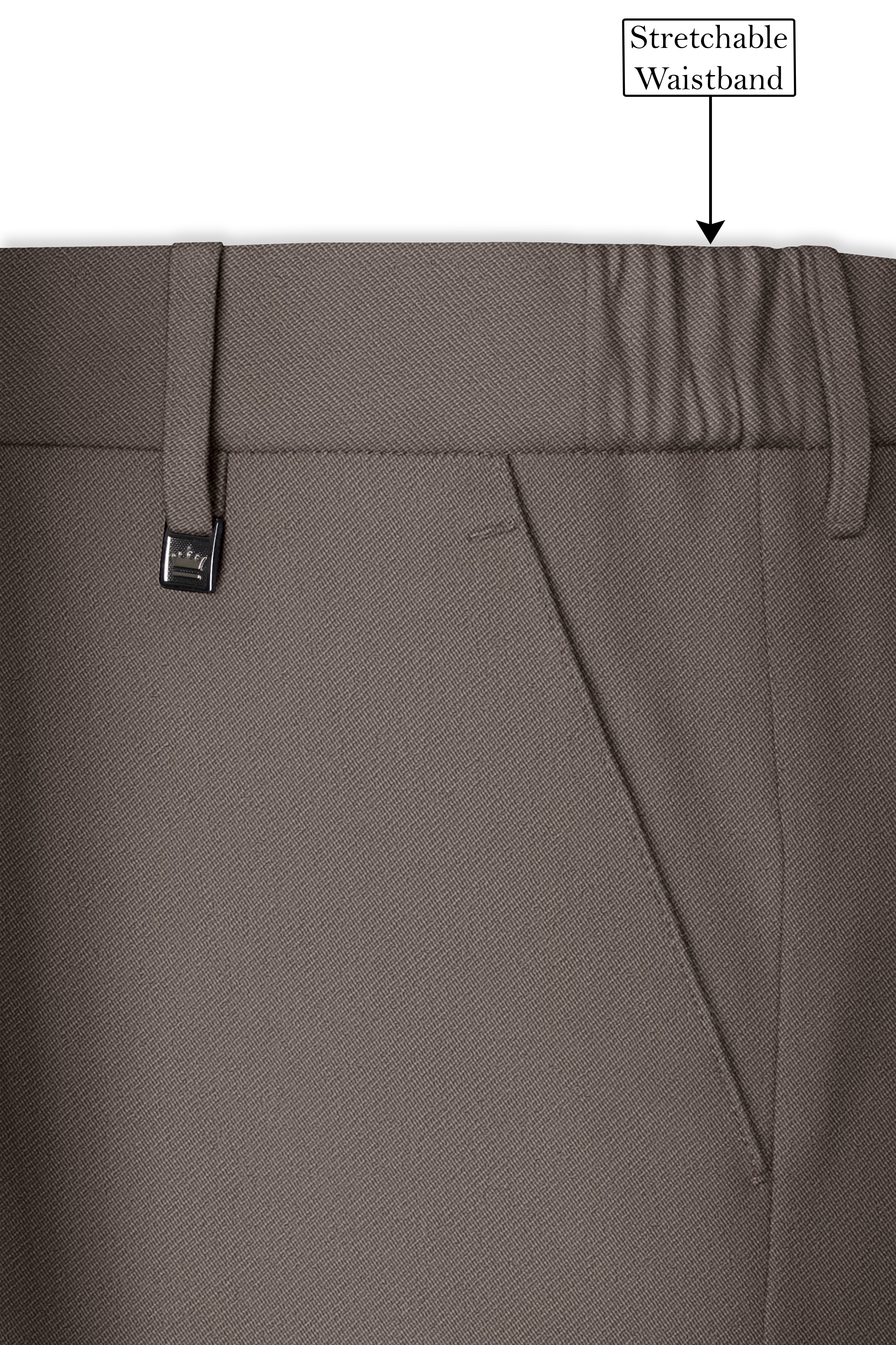 Monarch-Korean Flint Brown 4-Way Stretch Wrinkle-Free Wool Rich Double Breasted Suit