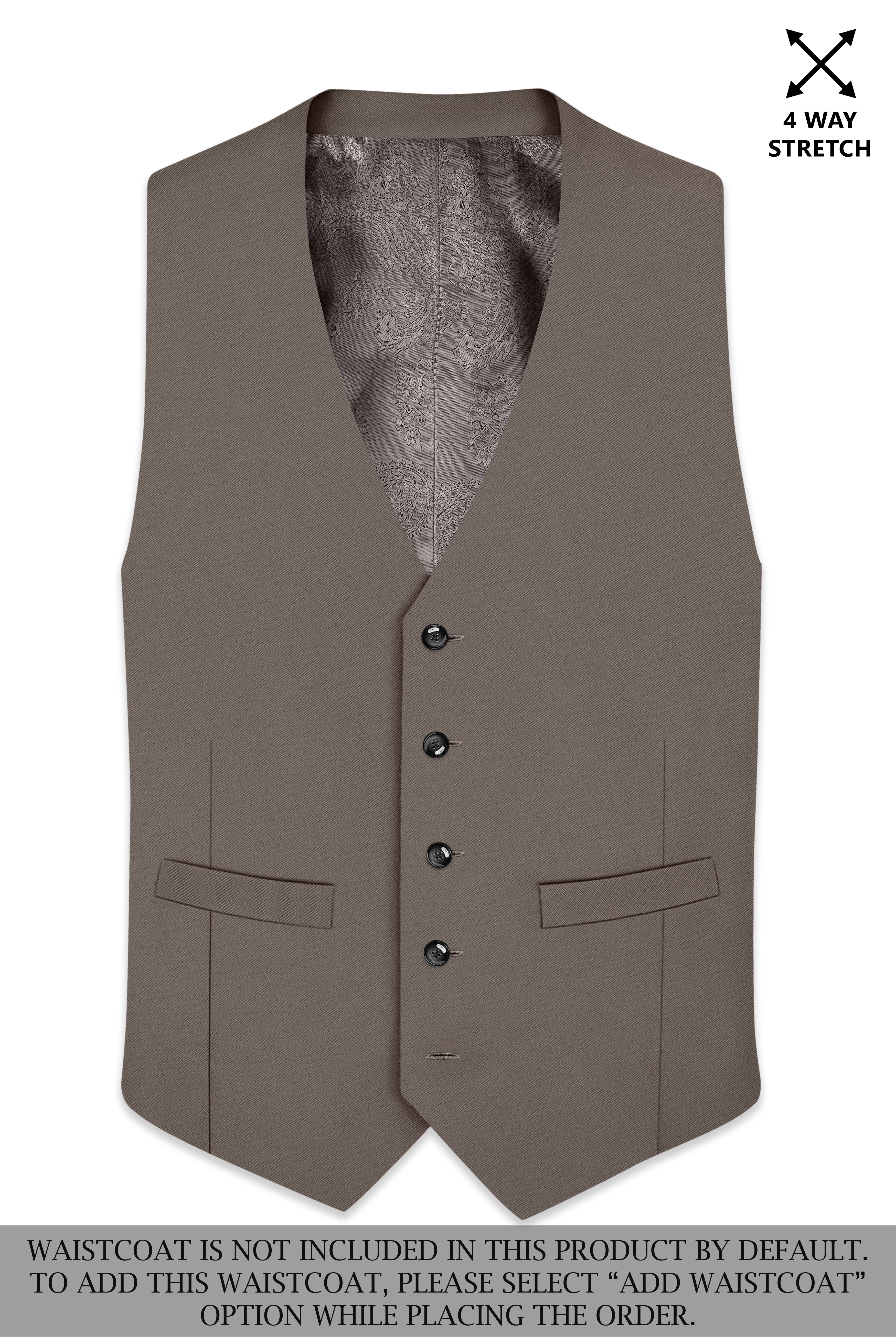Monarch-Korean Flint Brown 4-Way Stretch Wrinkle-Free Wool Rich Double Breasted Suit