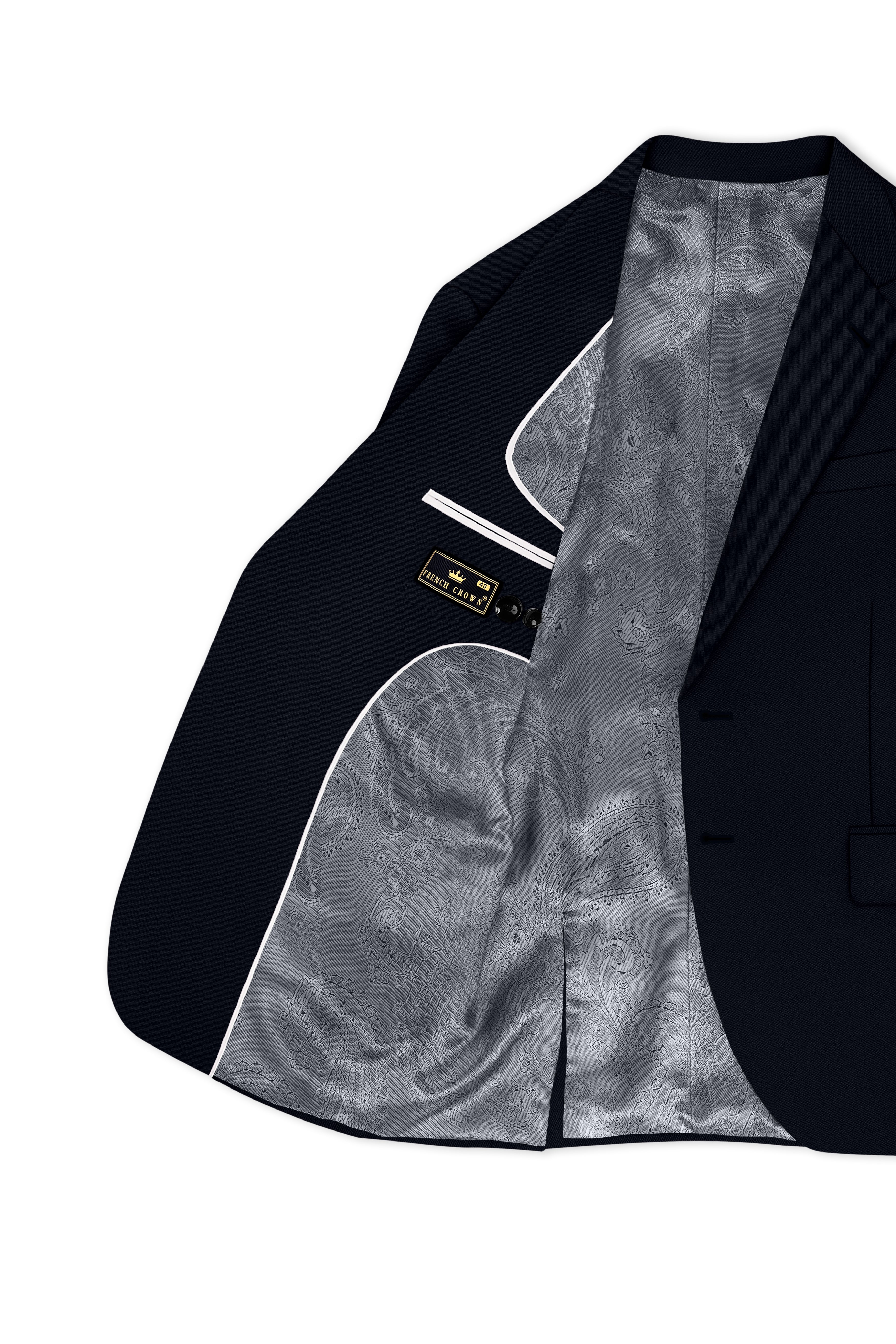 Nero-Korean Tealish Navy 4-Way Stretch Wrinkle-Free Wool Rich Single Breasted Suit