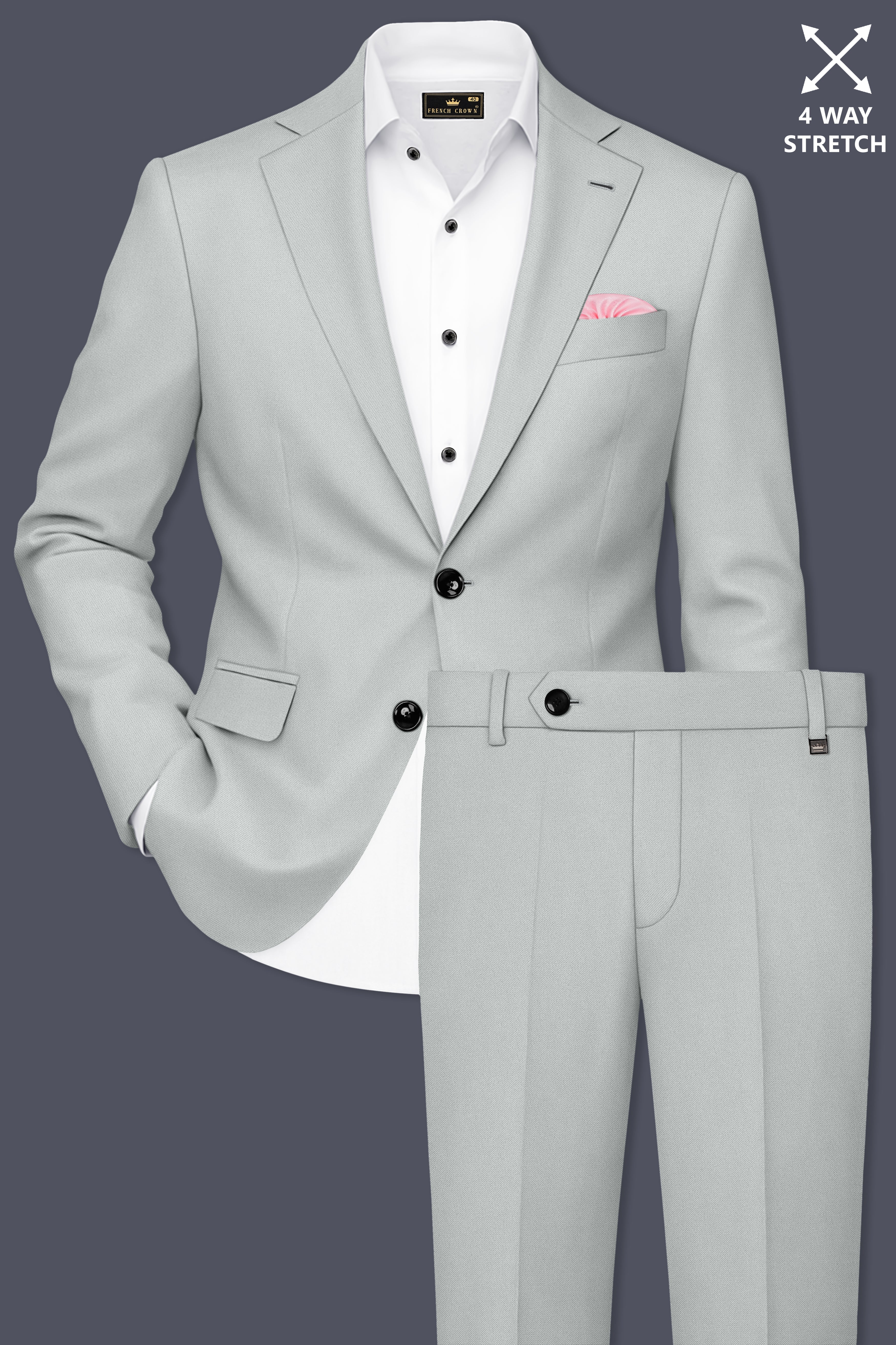 Prestige-Korean Mercury Green 4-Way Stretch Wrinkle-Free Wool Rich Single Breasted Suit