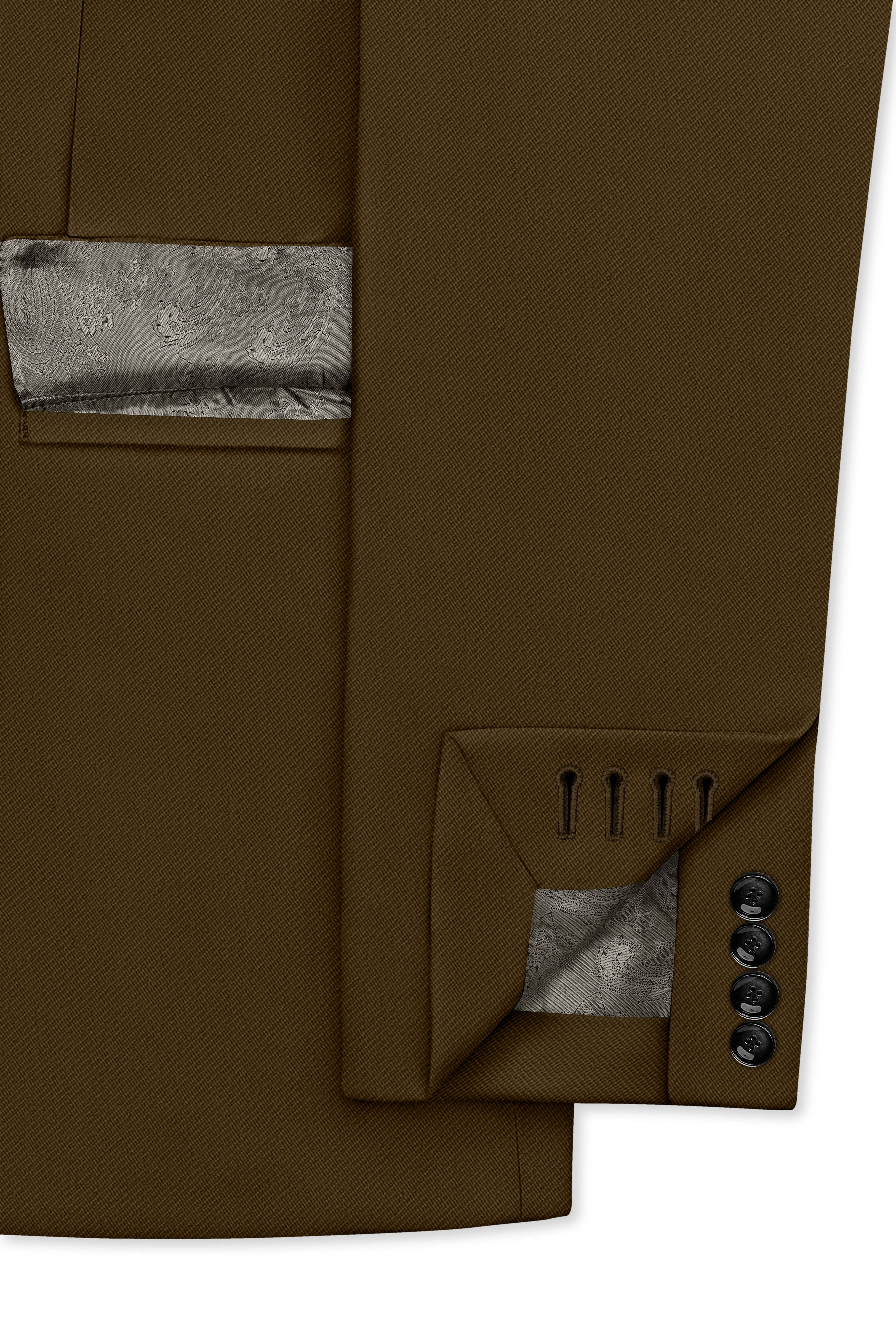 Terra-Korean Tumbleweed Brown 4-Way Stretch Wrinkle-Free Wool Rich Single Breasted Suit