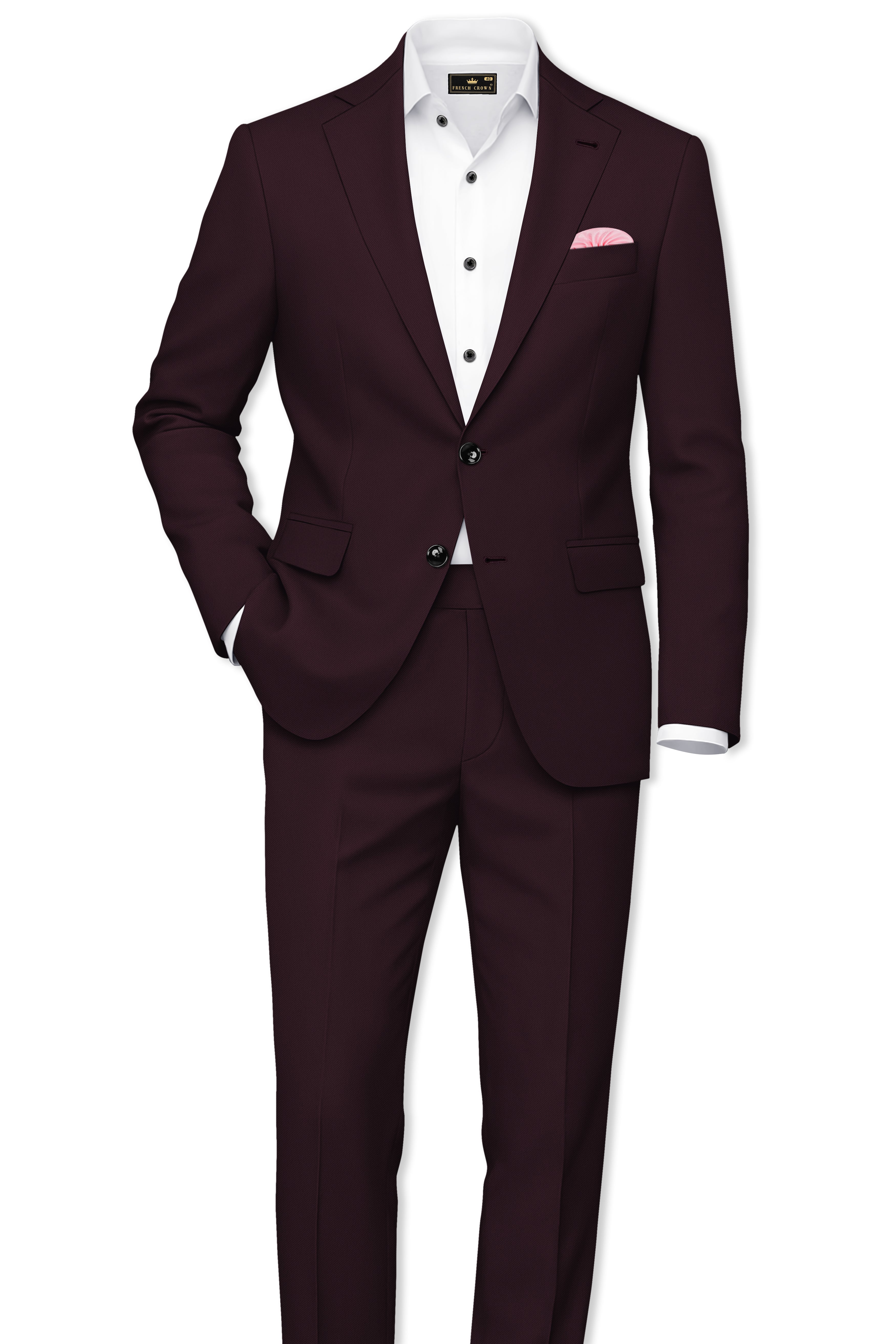 Imperio-korean Eclipse Purple 4-Way Stretch Wrinkle-Free Wool Rich Single Breasted Suit