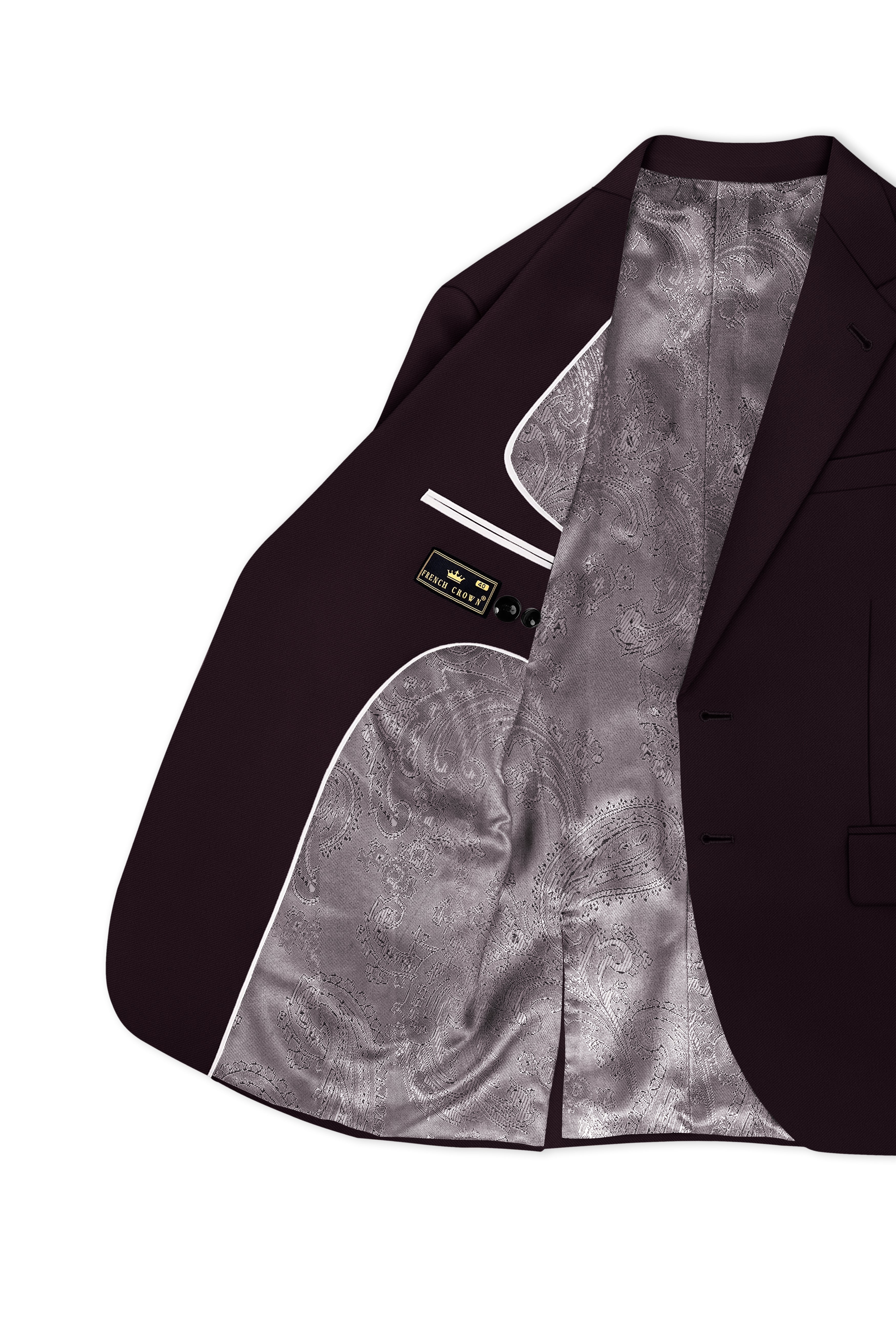 Merlot-Korean Wine Purple 4-Way Stretch Wrinkle-Free Wool Rich Single Breasted Suit