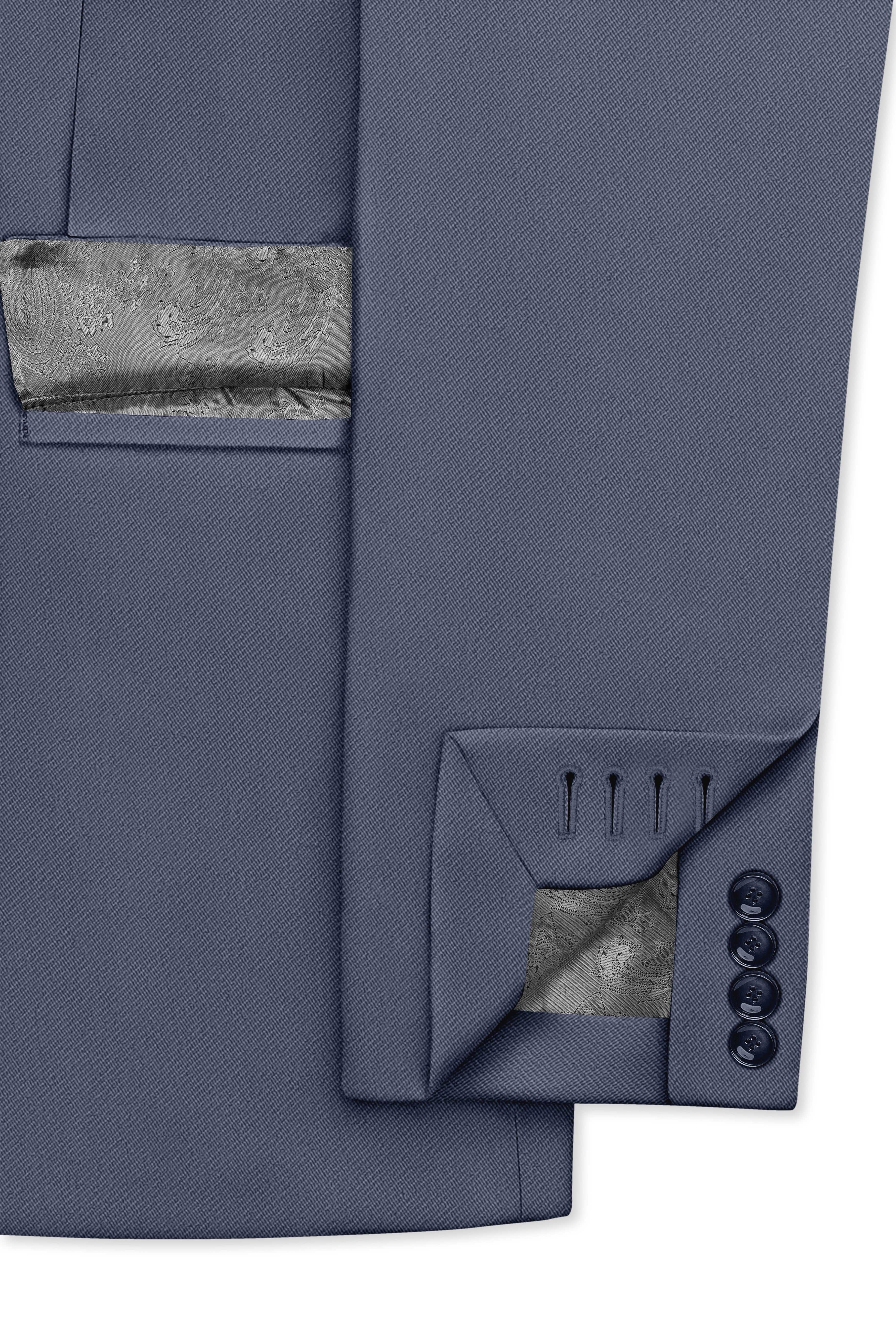 Monarch-Korean Dolphin Gray 4-Way Stretch Wrinkle-Free Wool Rich Single Breasted Suit