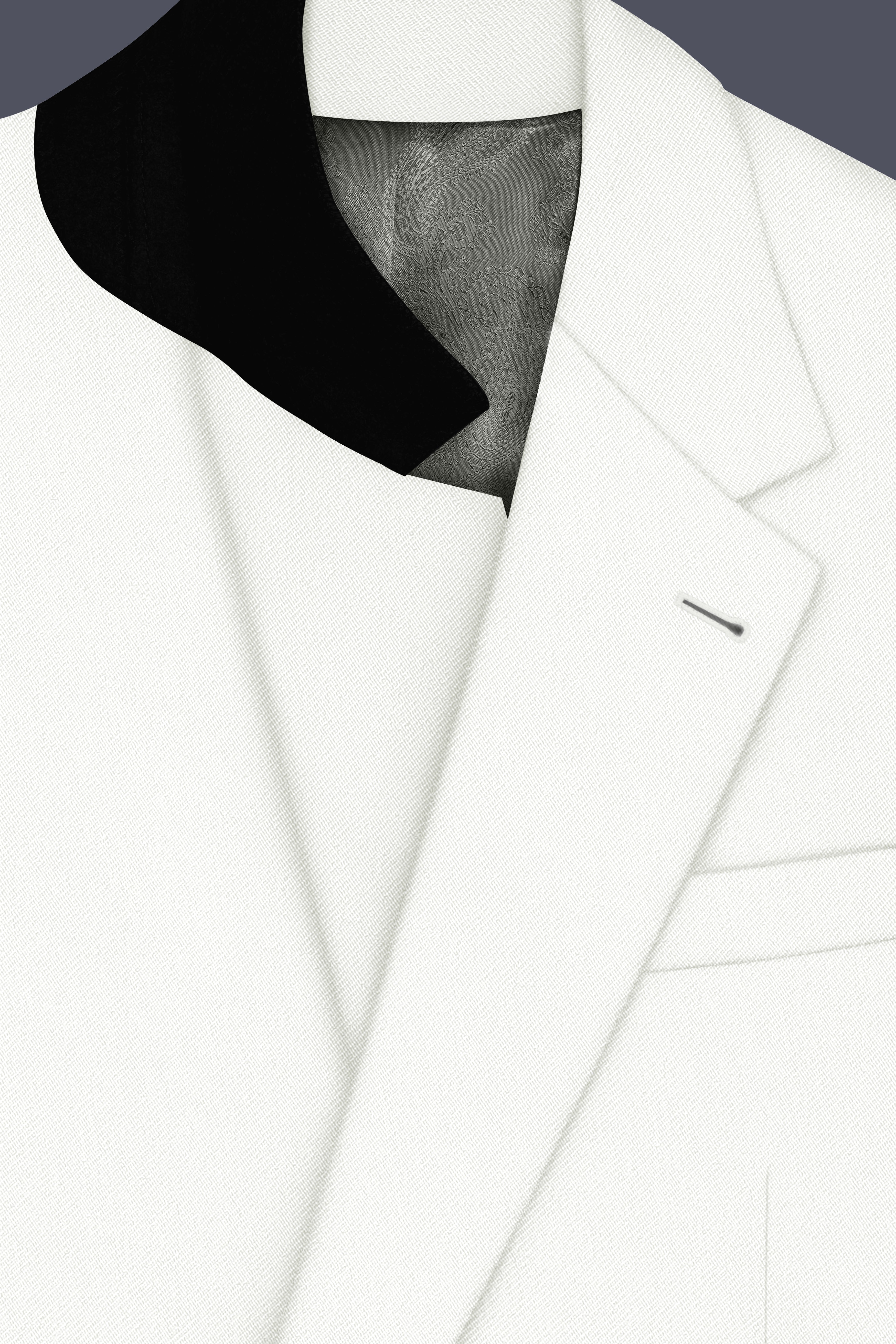 Celio-Korean Off White 4-Way Stretch Wrinkle-Free Wool Rich Single Breasted Suit