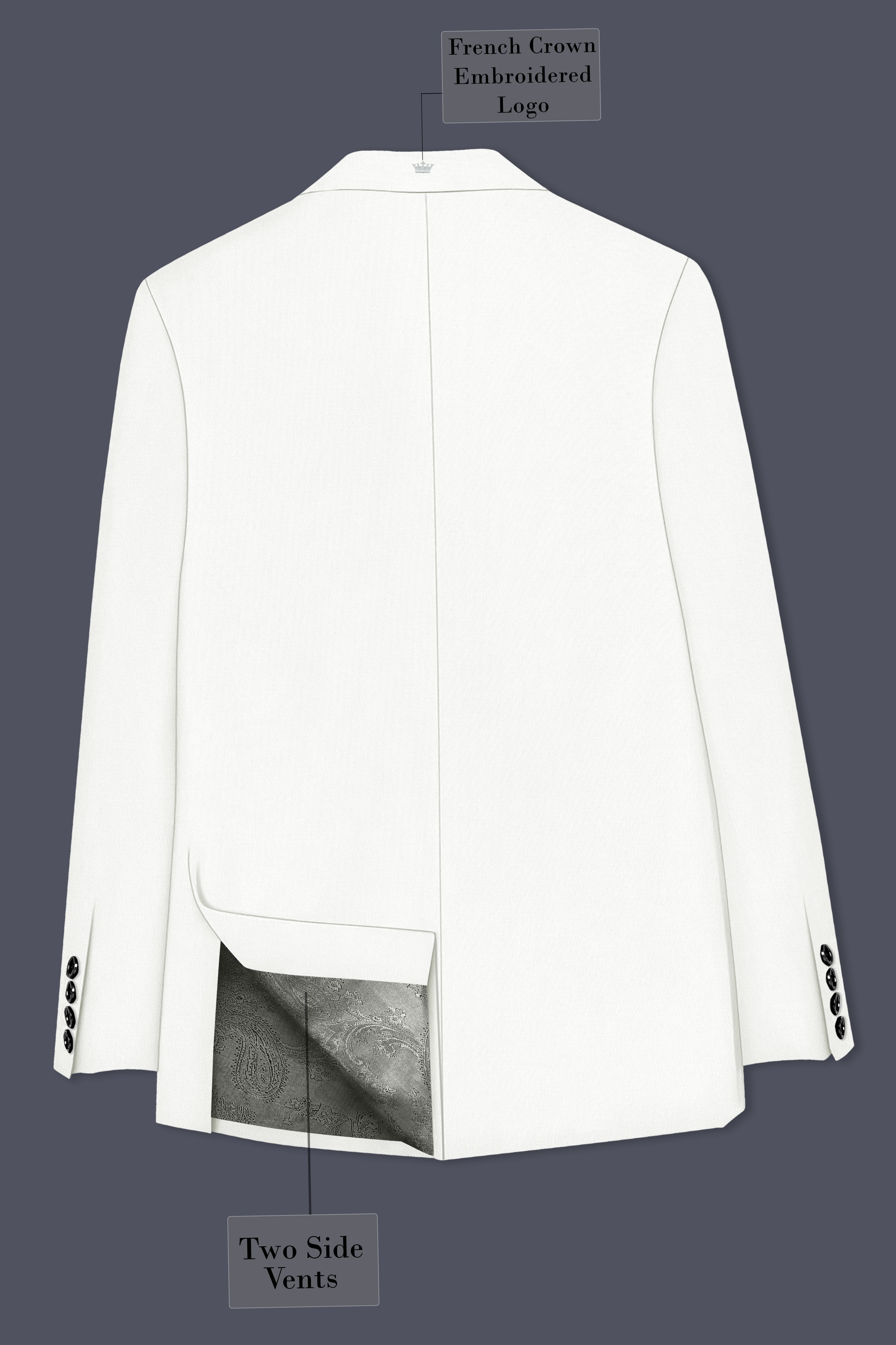 Celio-Korean Off White 4-Way Stretch Wrinkle-Free Wool Rich Single Breasted Suit