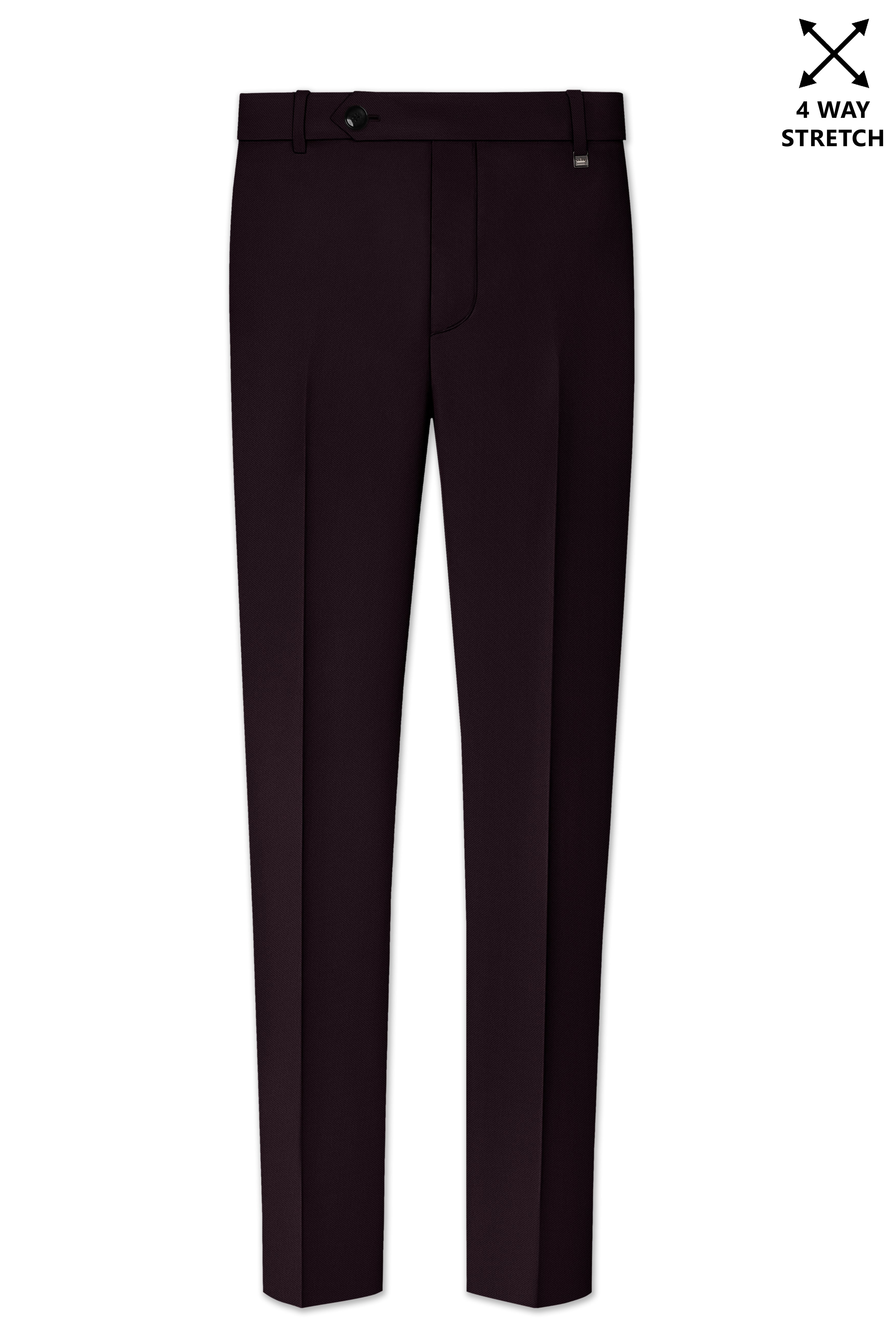 Merlot-Korean Wine Purple 4-Way Stretch Wrinkle-Free Wool Rich Double Breasted Suit