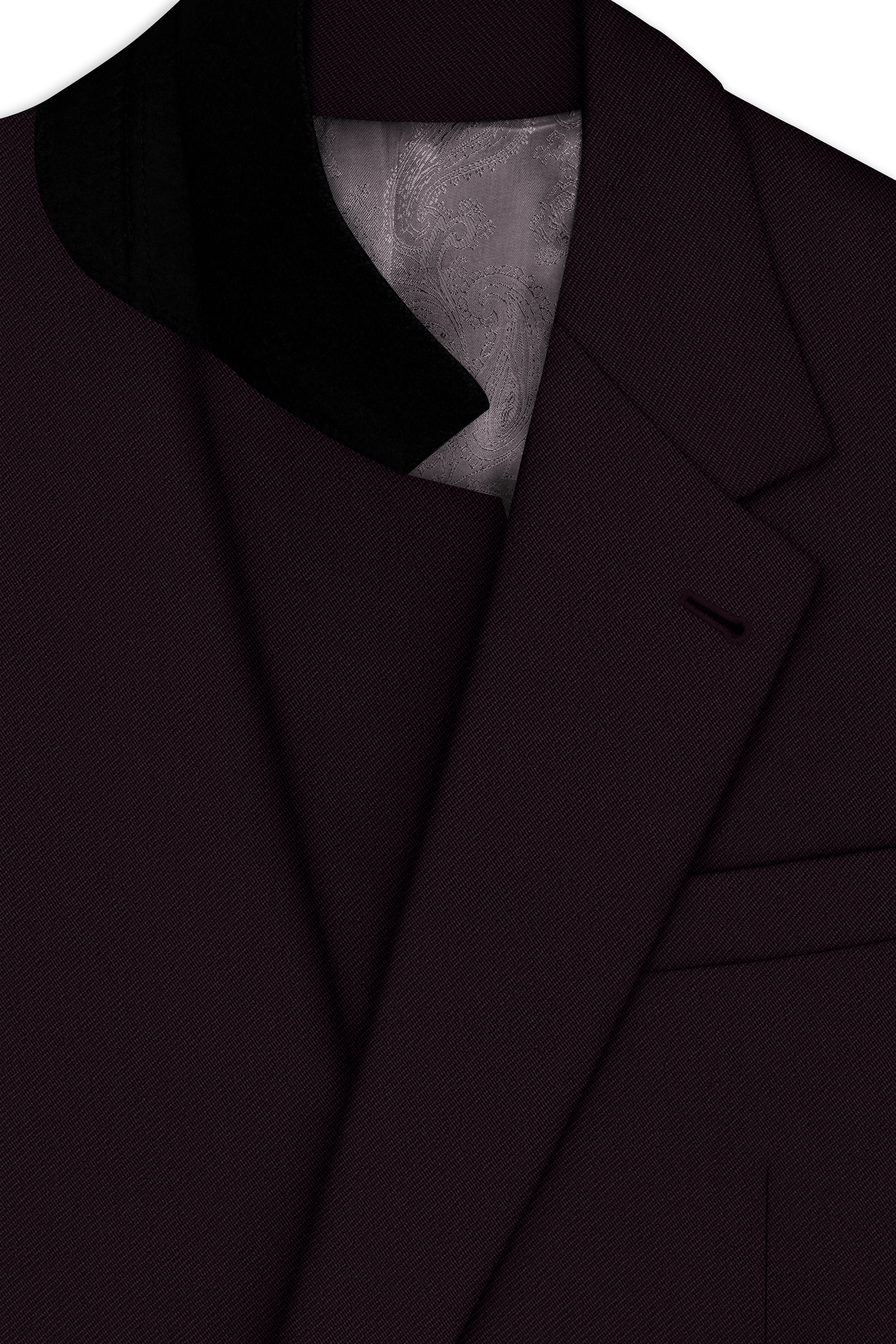 Merlot-Korean Wine Purple 4-Way Stretch Wrinkle-Free Wool Rich Double Breasted Suit