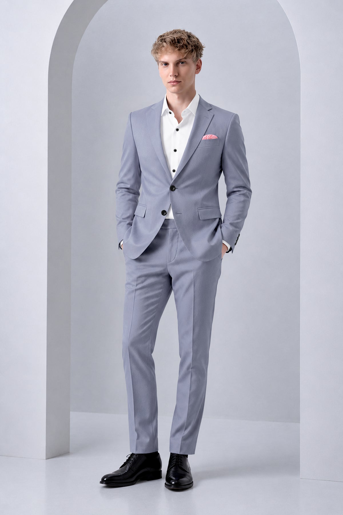 Sterling-Manatee Gray Wool Rich Slight Stretch Single Breasted Suit