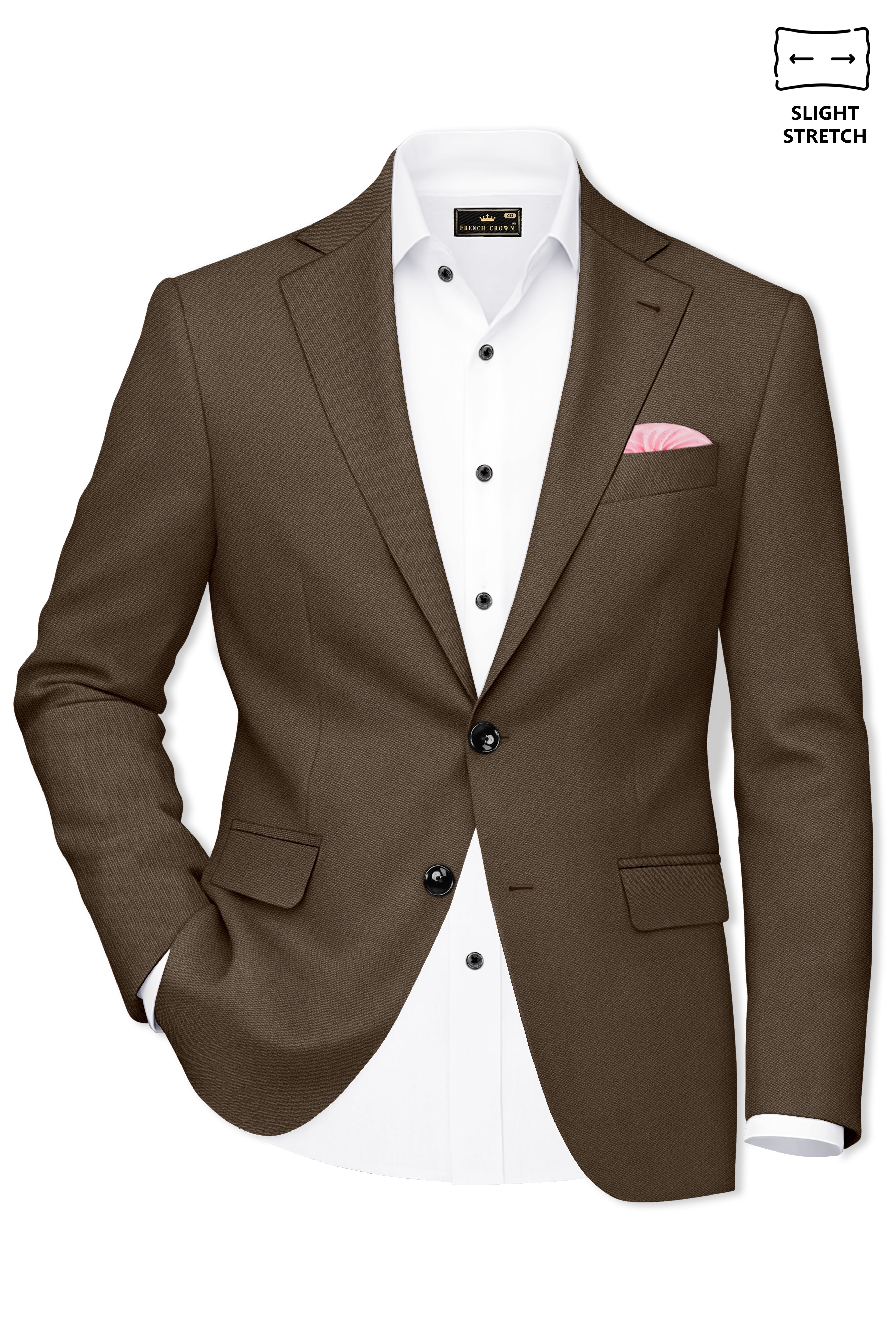 Prestige-Lisbon Brown Wool Rich Slight Stretch Single Breasted Suit