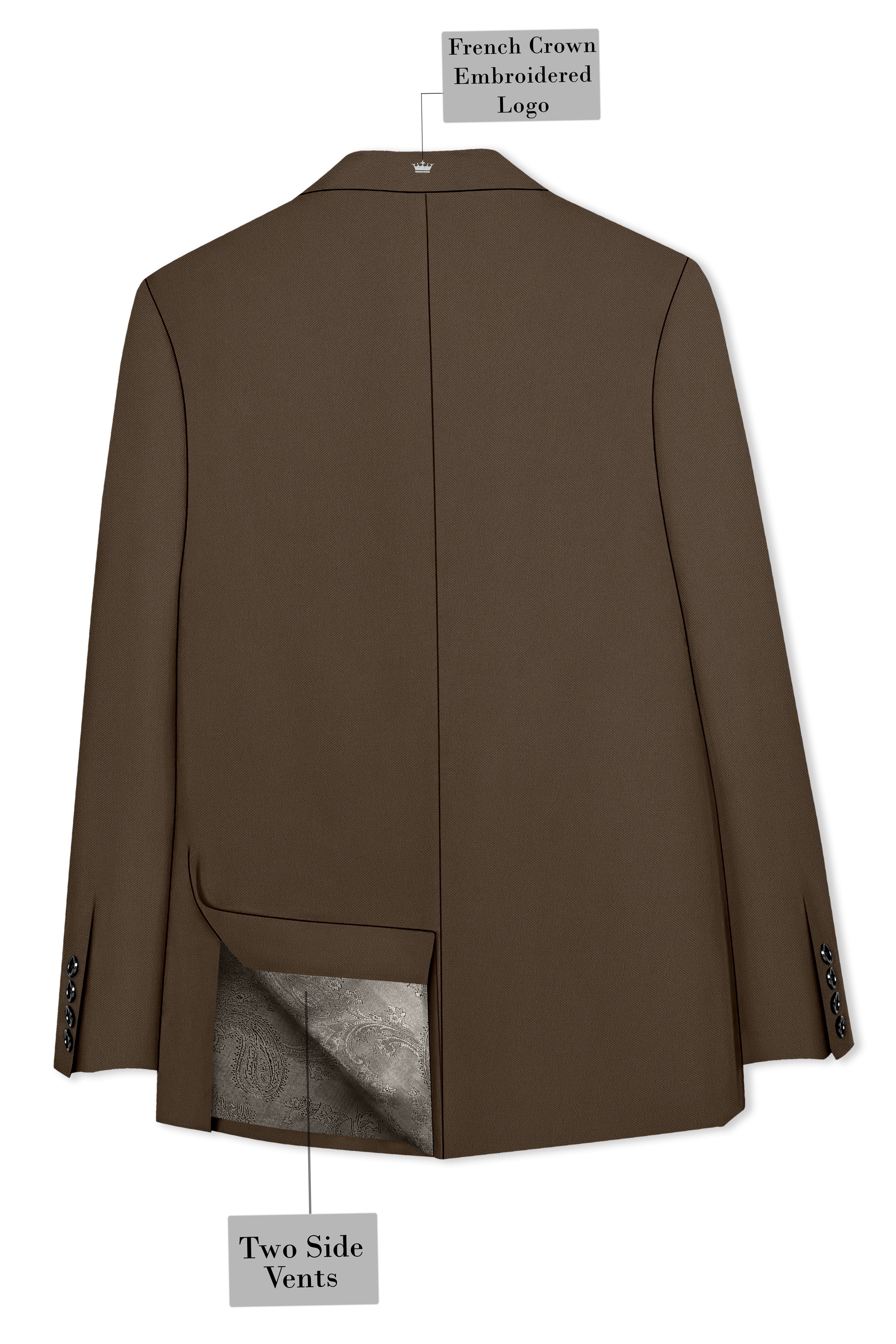 Prestige-Lisbon Brown Wool Rich Slight Stretch Single Breasted Suit