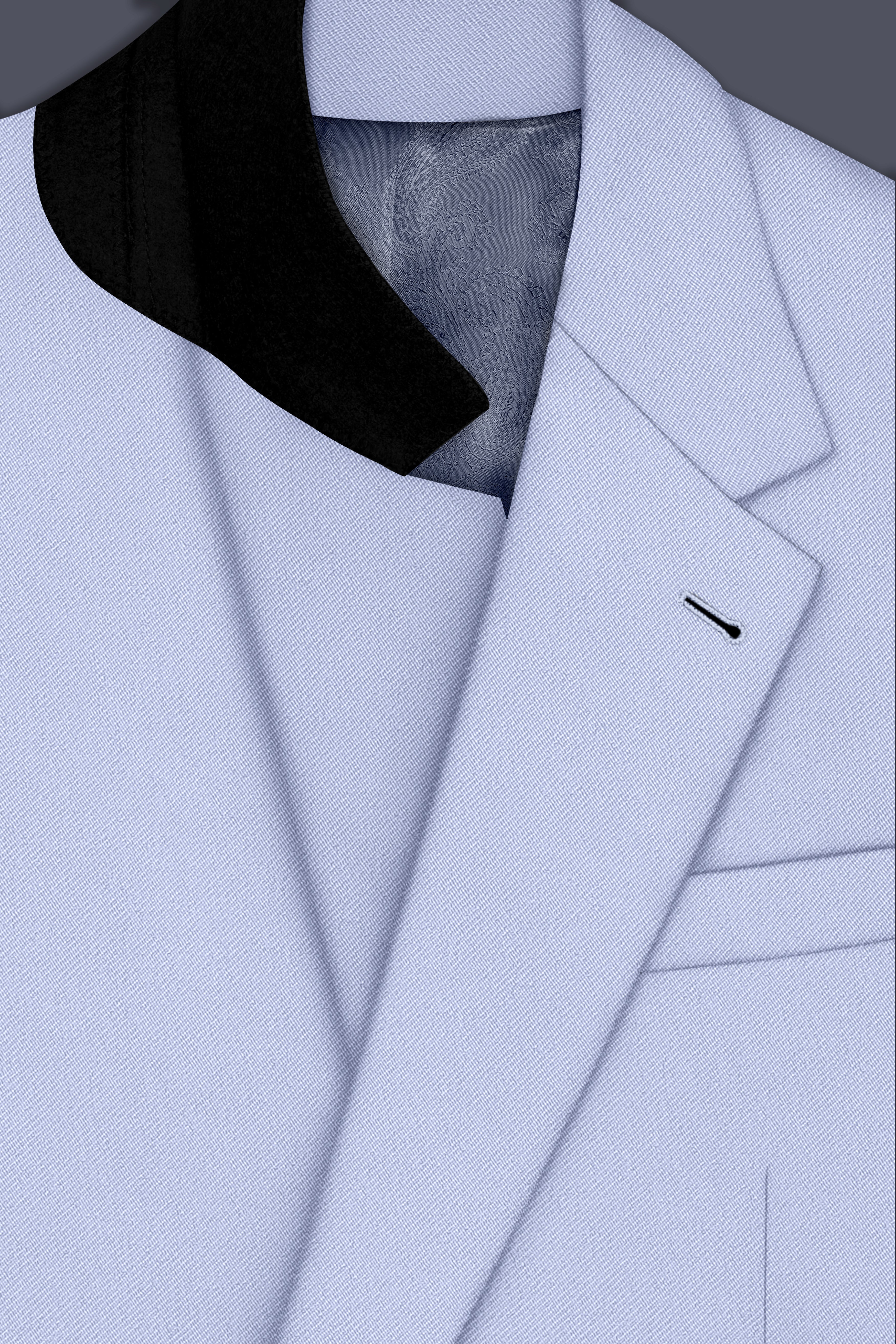 Azure-Periwinkle Blue Wool Rich Slight Stretch Single Breasted Suit