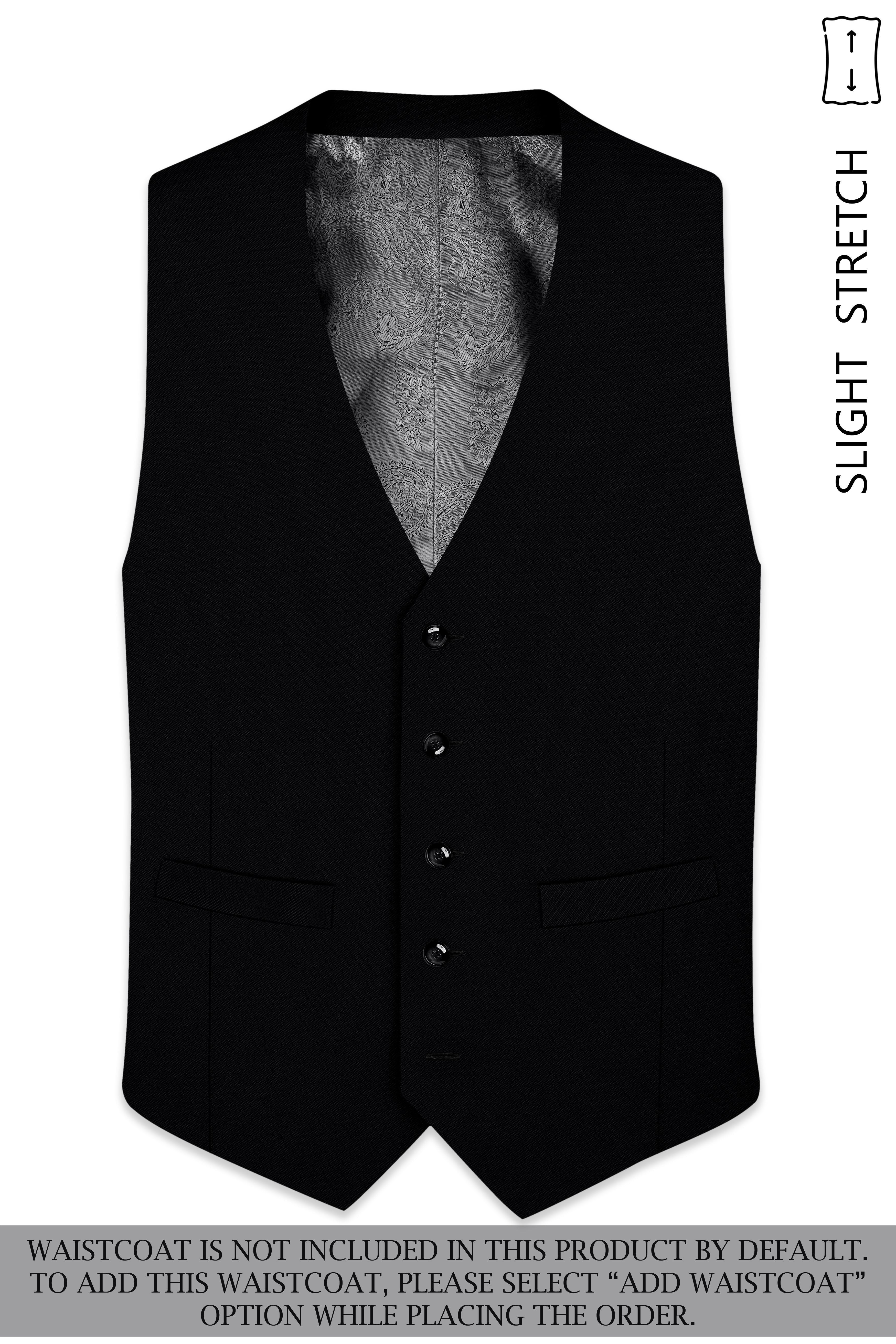 Noir-Jade Black Wool Rich Slight Stretch Single Breasted Suit