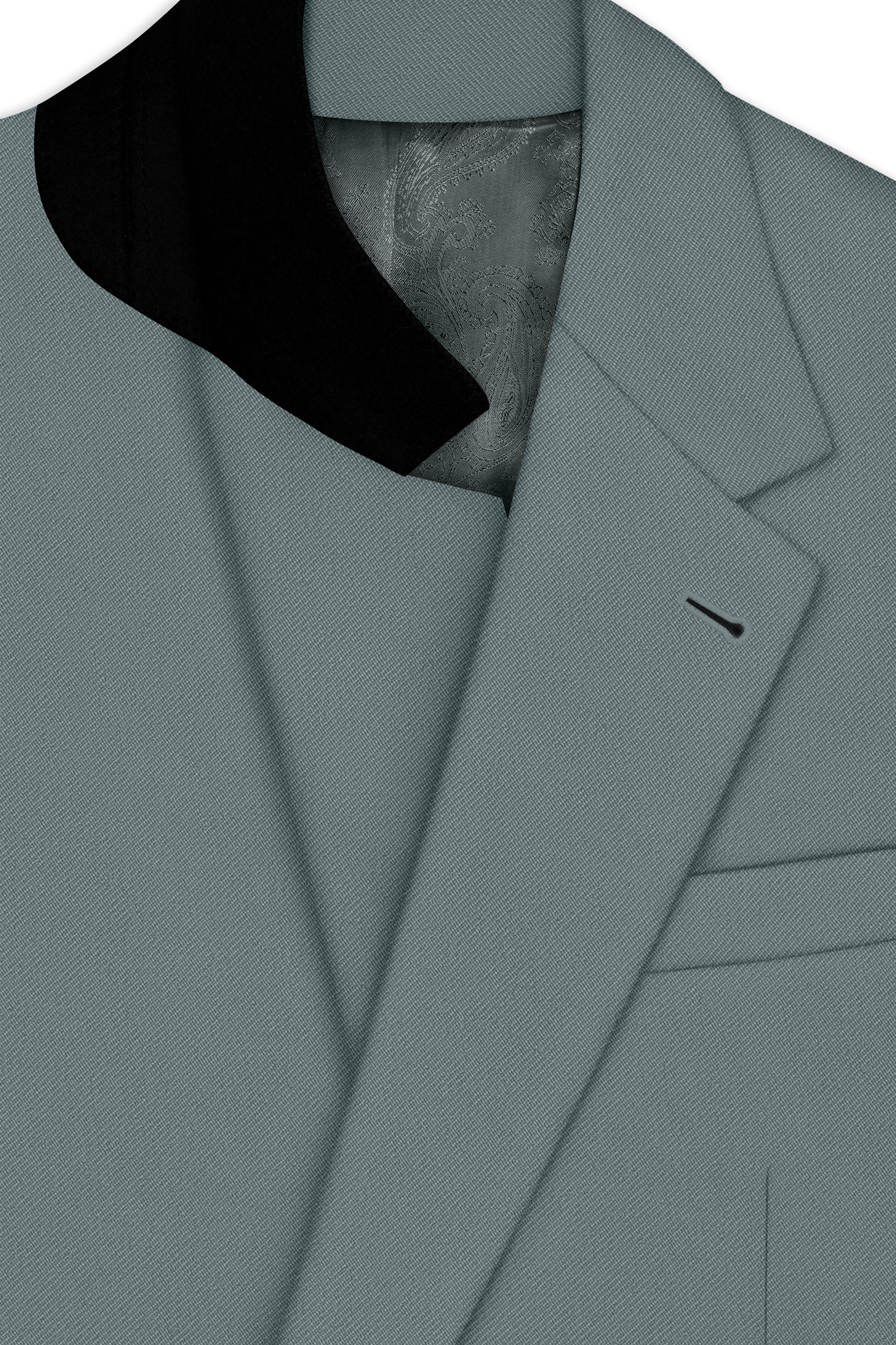 Verdant-Raven Green Wool Rich Slight Stretch Single Breasted Suit