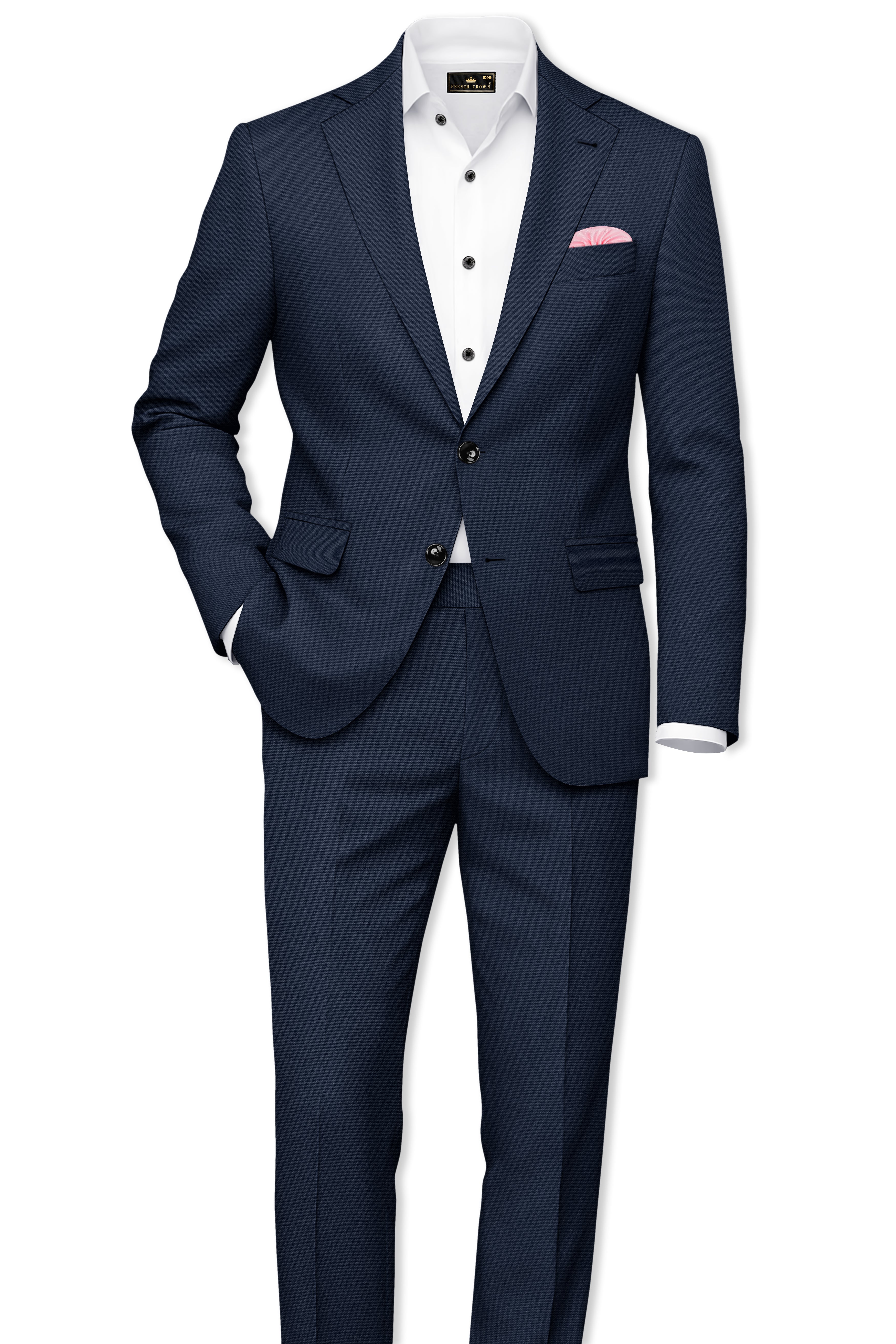 Nautis-Baltic Blue Wool Rich Slight Stretch Single Breasted Suit