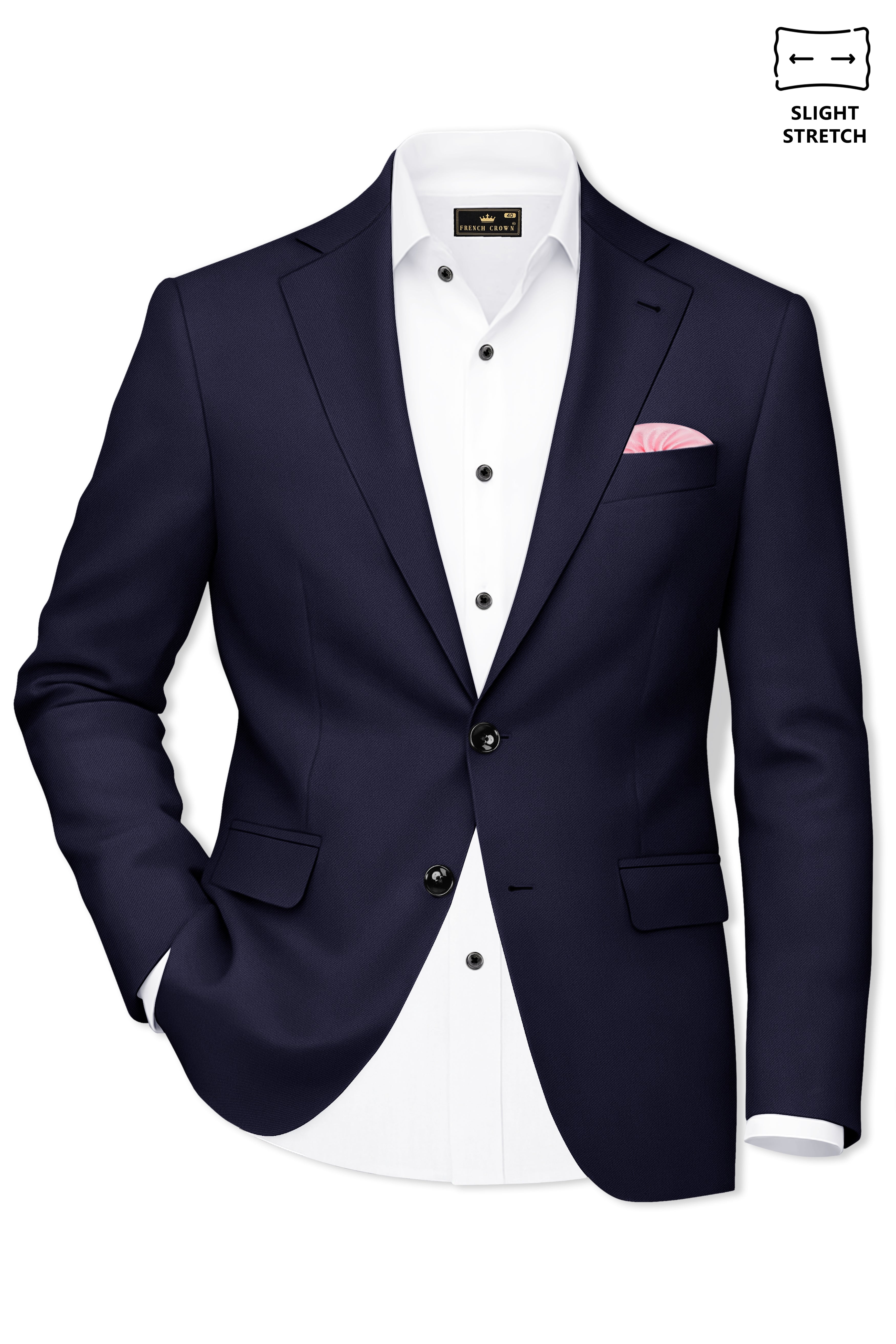 Azure-Baltic Sea Blue Wool Rich Slight Stretch Single Breasted Suit