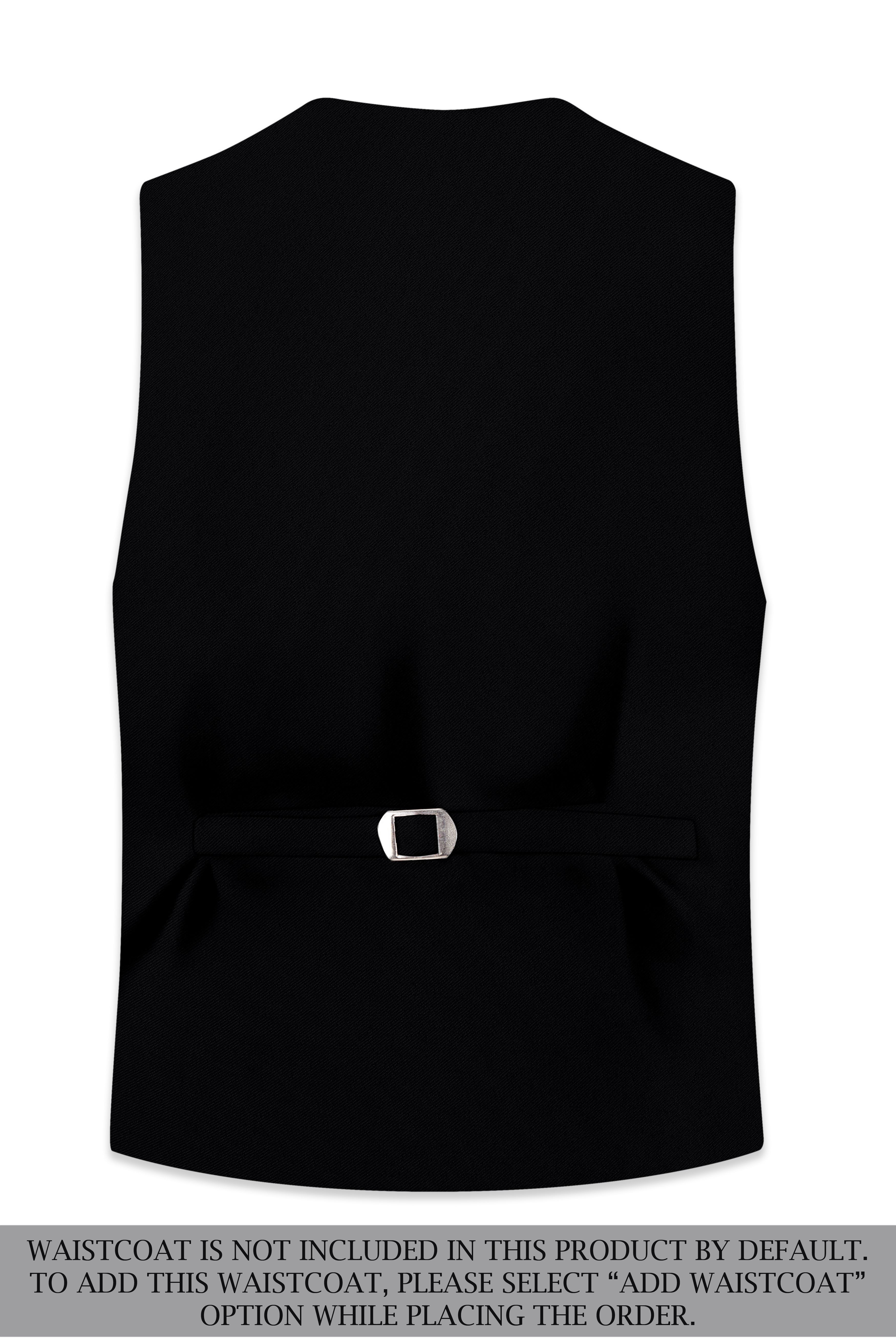Noir-Jade Black Wool Rich Slight Stretch Double Breasted Suit