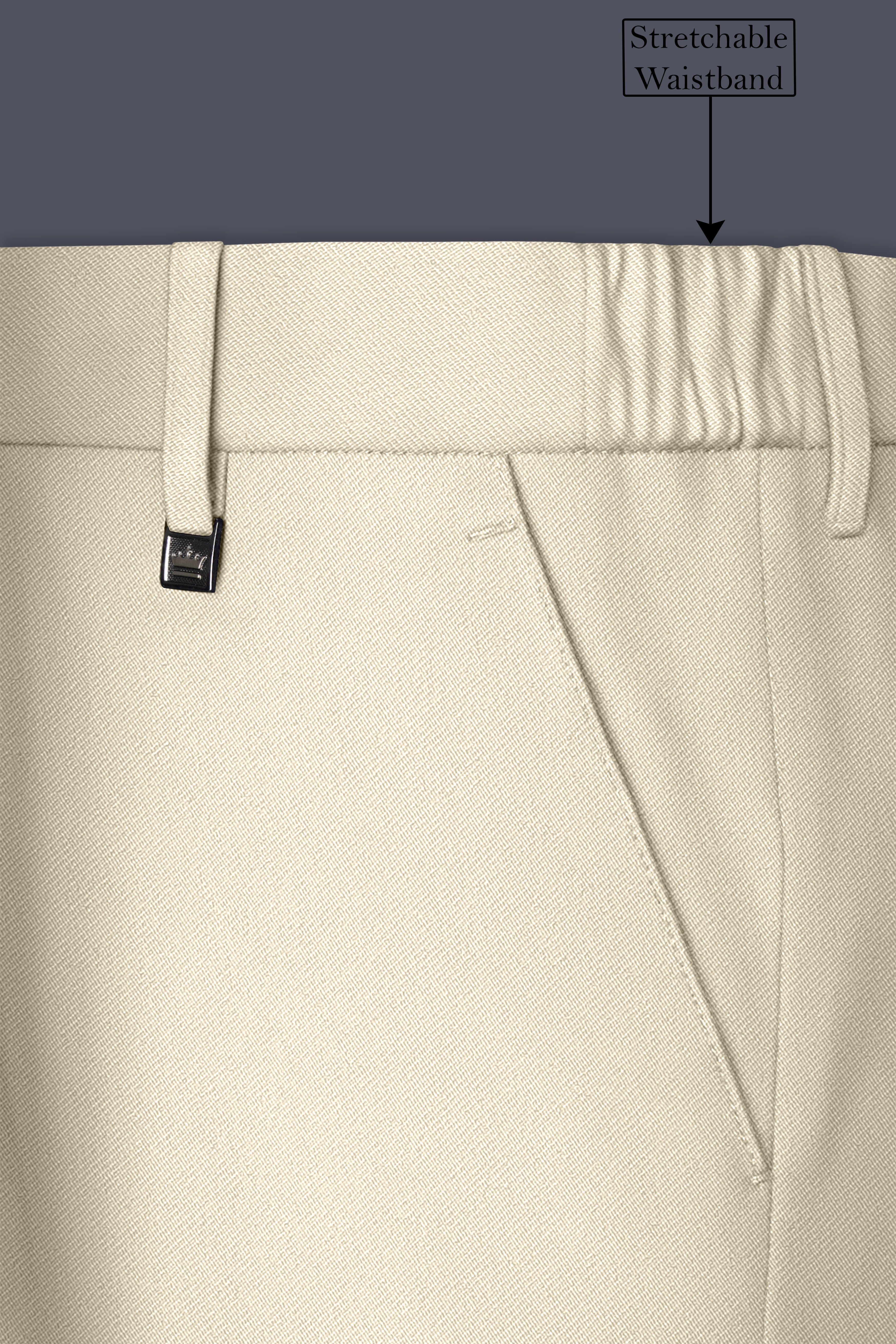 Ivora-Almond Cream Wool Rich Slight Stretch Double Breasted Suit