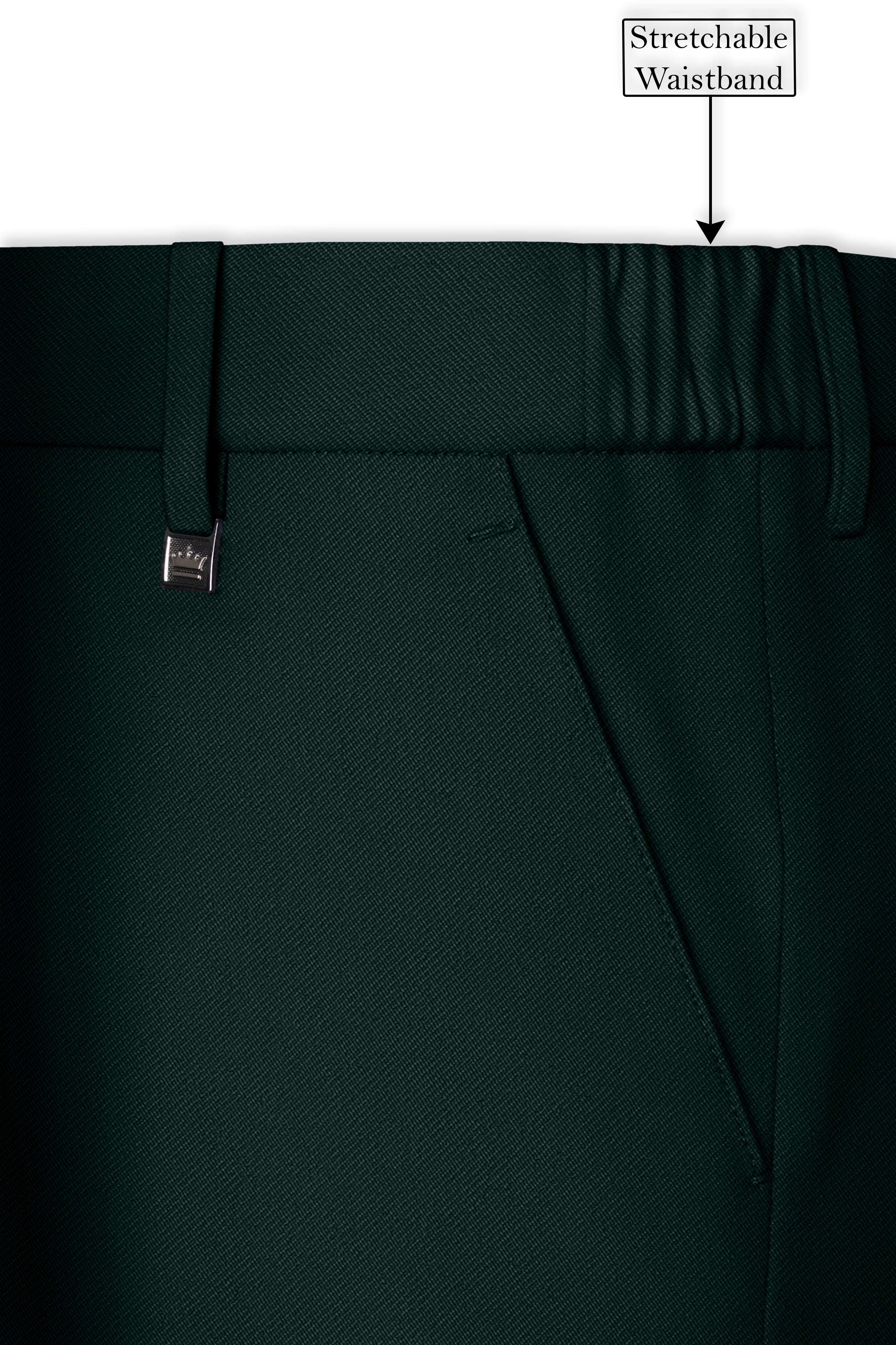 Lustre-Emerald Green Wool Rich Slight Stretch Double Breasted Suit