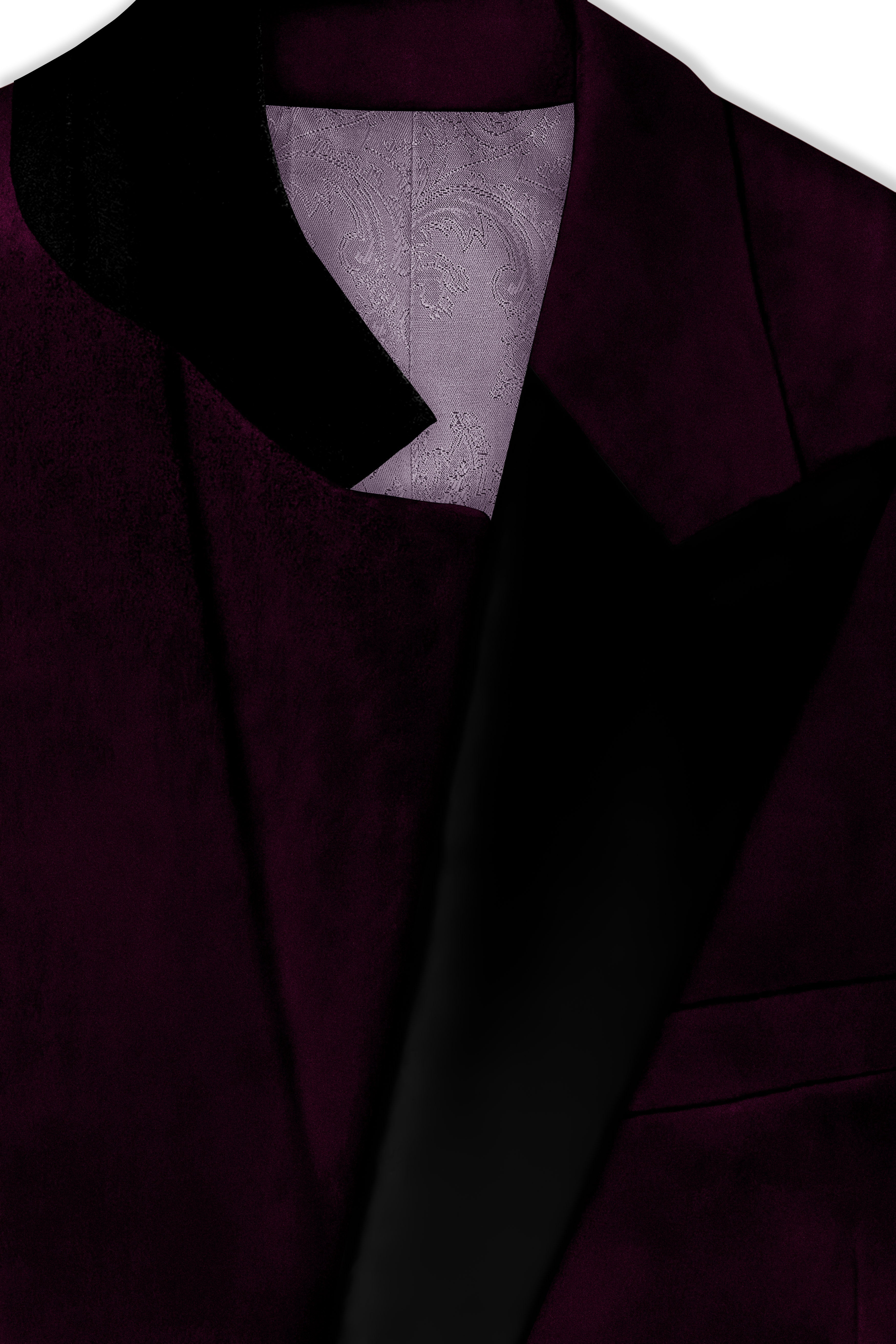 Regalis-Asphalt Purple Velvet Peak Lapel Tuxedo Suit