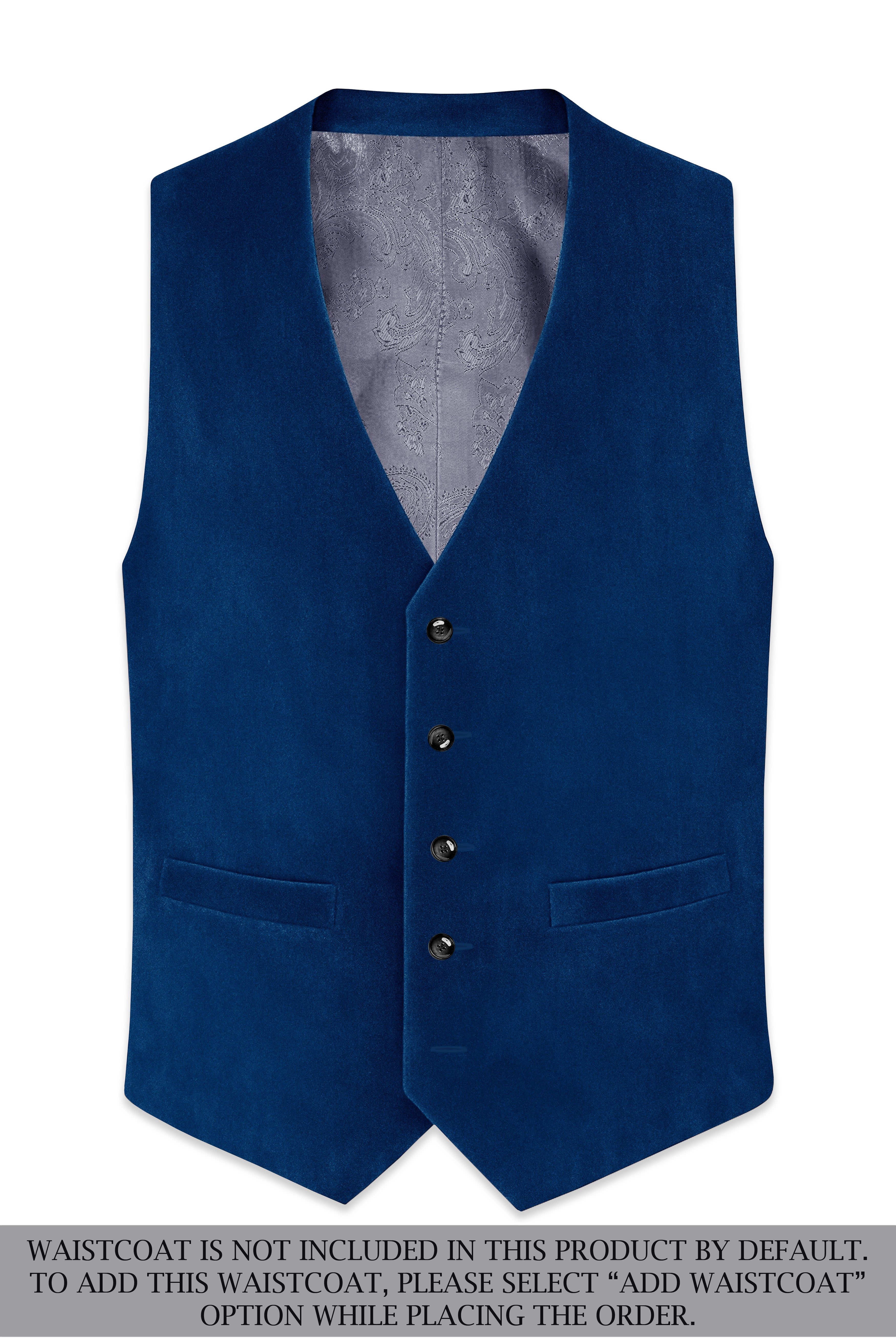 Caspian-Downriver Blue Velvet Peak Lapel Tuxedo Suit