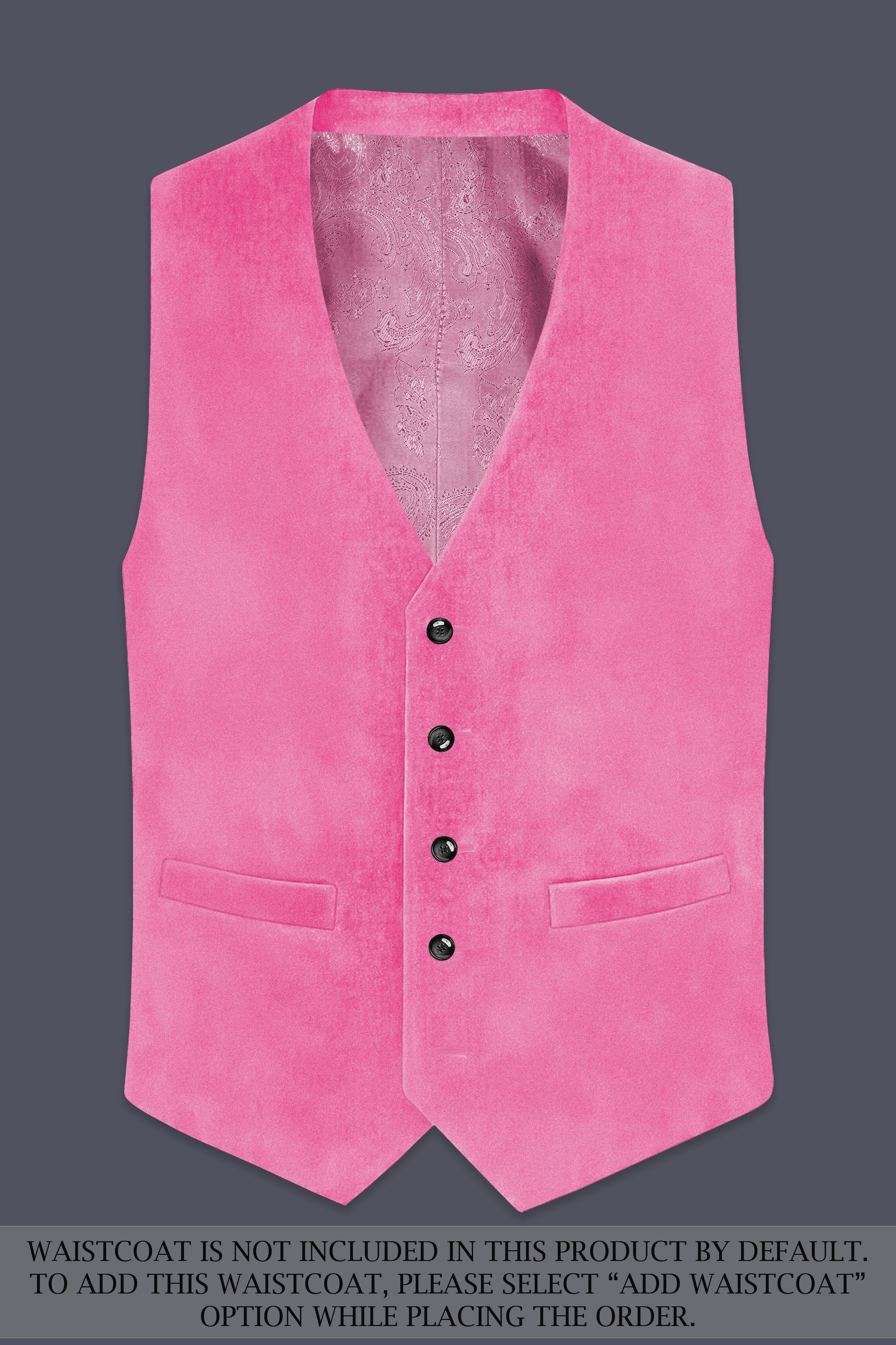 Veloura-Carissma Pink Velvet Peak Lapel Tuxedo Suit