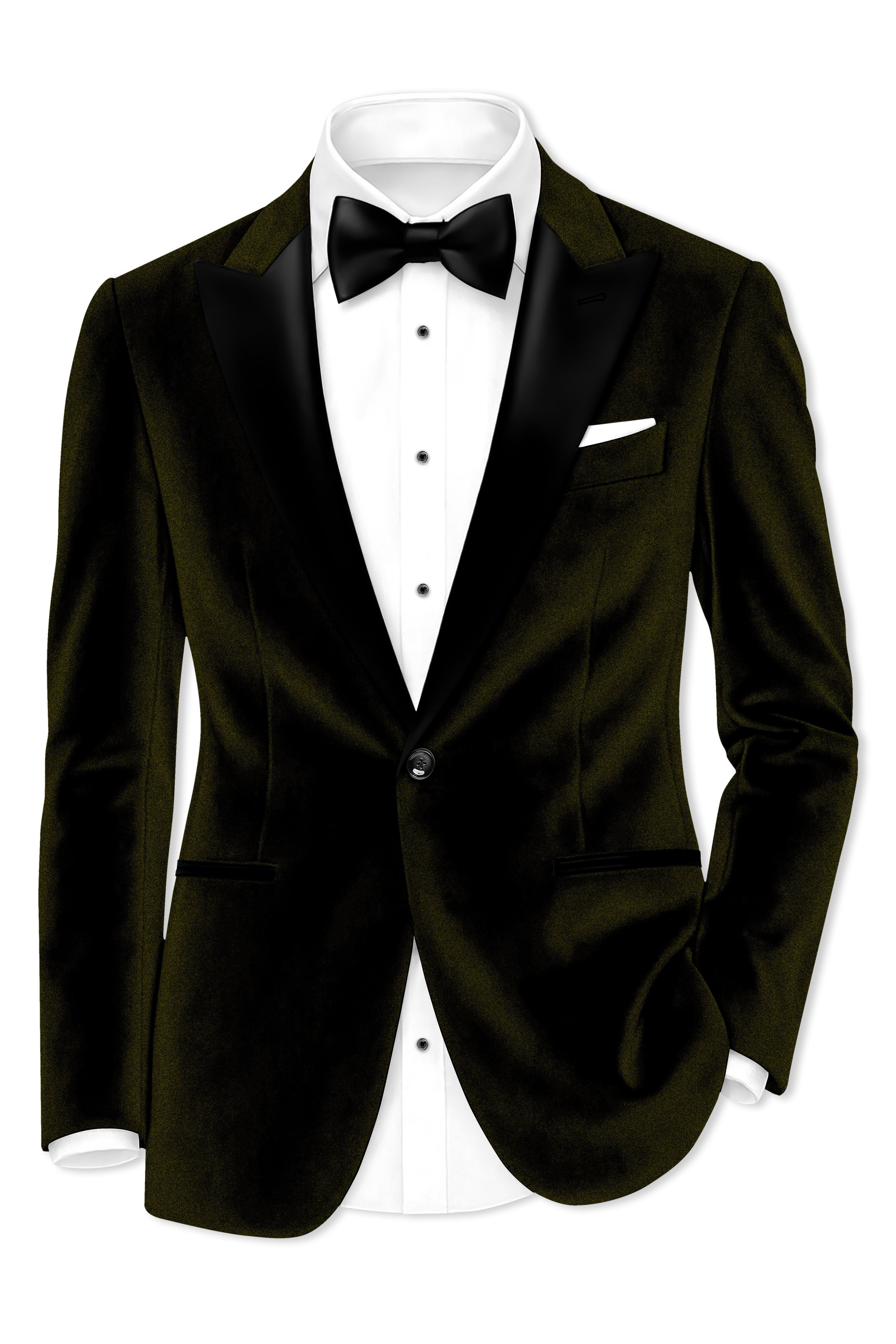 Montverde-Rangoon Green Velvet Peak Lapel Tuxedo Suit