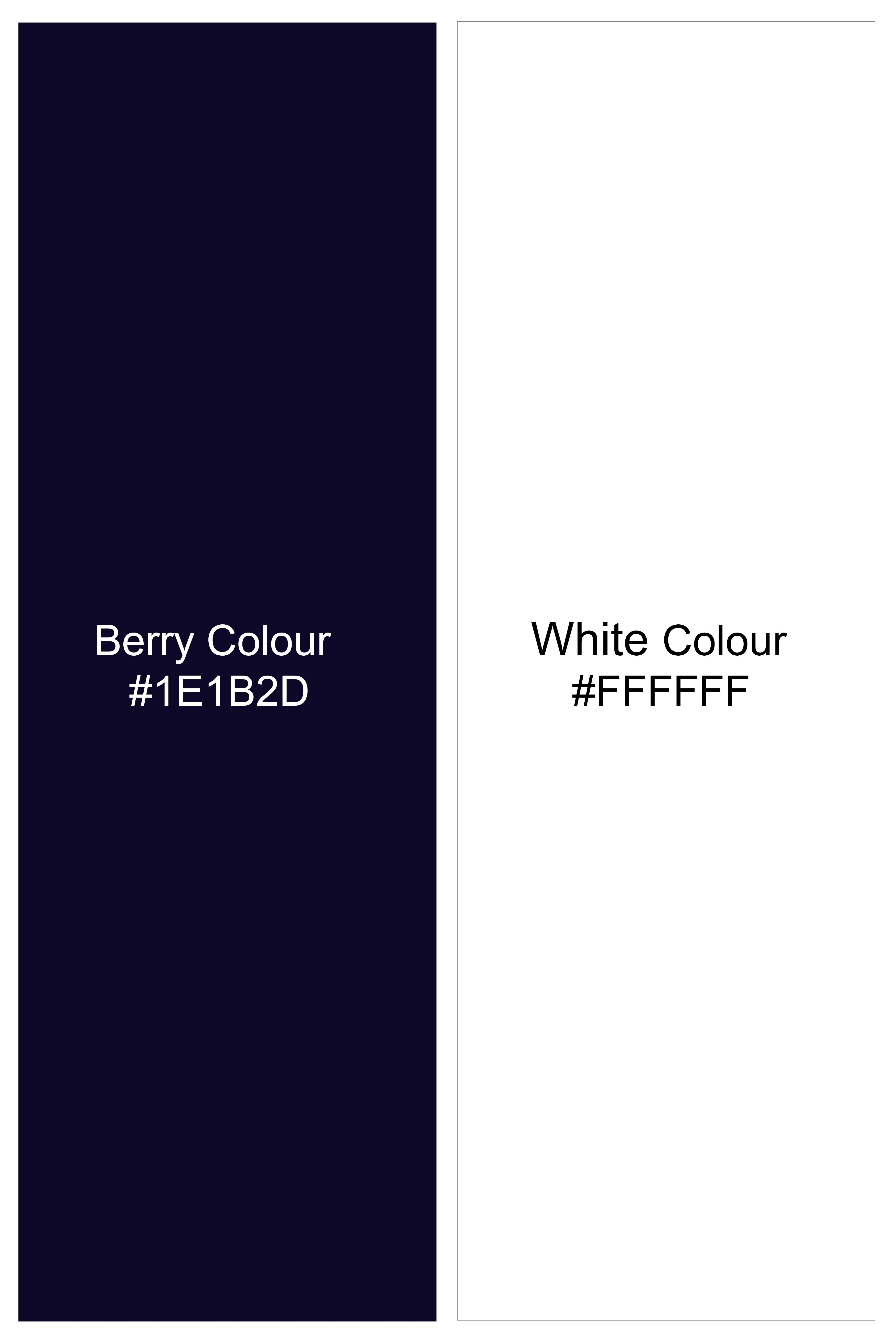 Ascot-Berry Blue And Bright White Chalk Striped Wool Rich Slight Stretch Single Breasted Suit