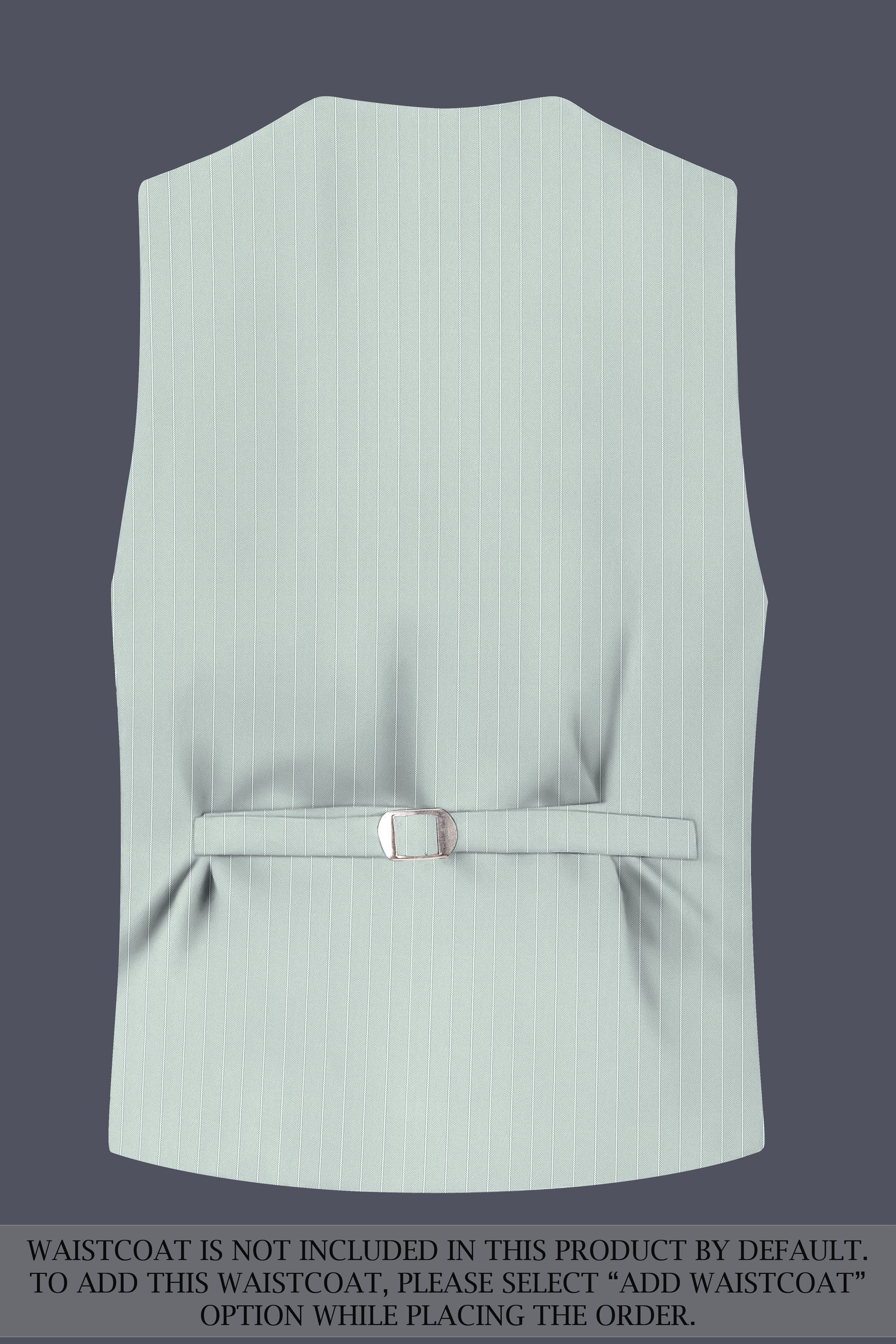 Halcyon-Pale Slate Green Herringbone Striped Wool Rich Slight Stretch Single Breasted Suit