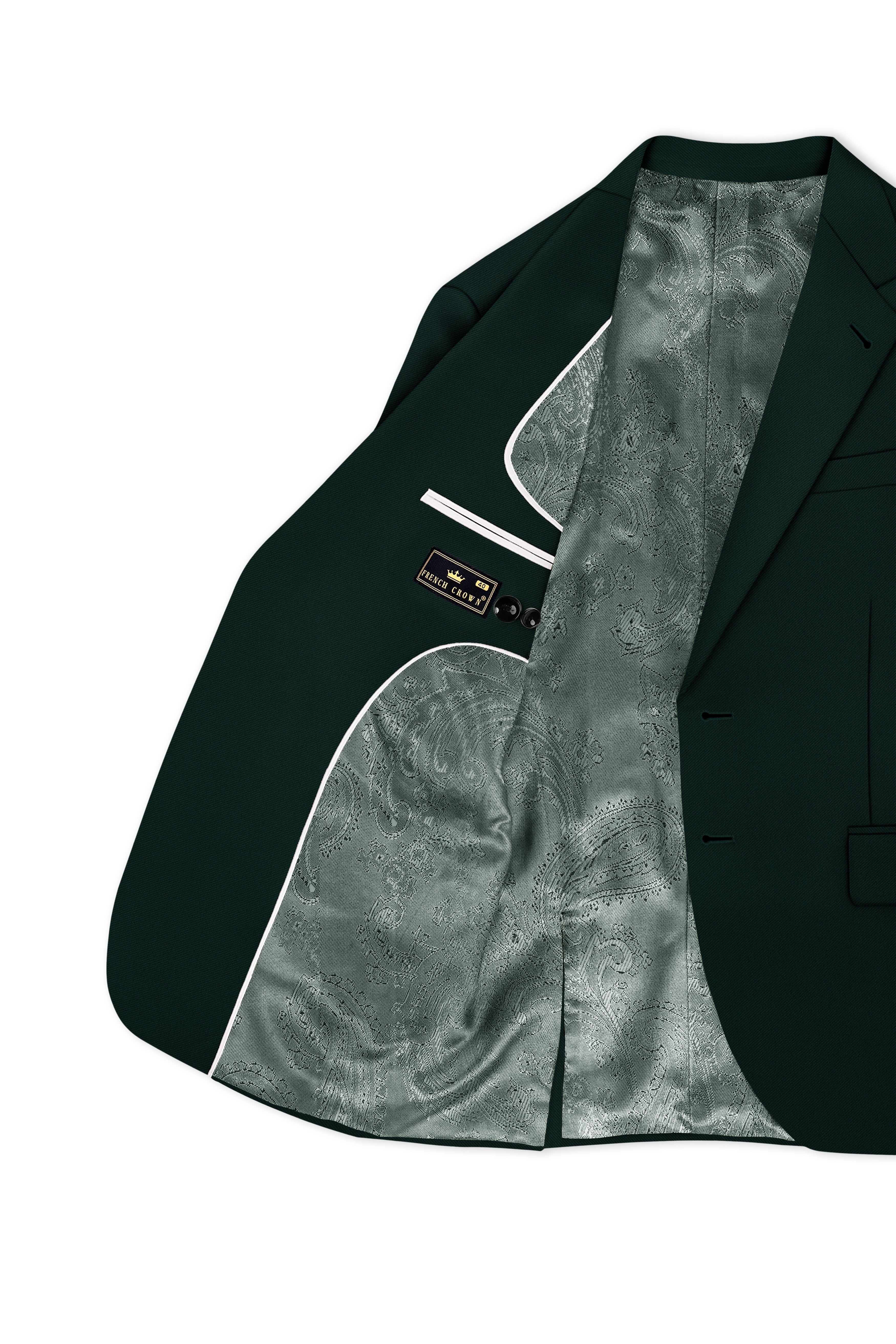 Verde-Aztec Green 4-Way Stretch Wrinkle-Free Fluid Drape Fabric Single Breasted Suit