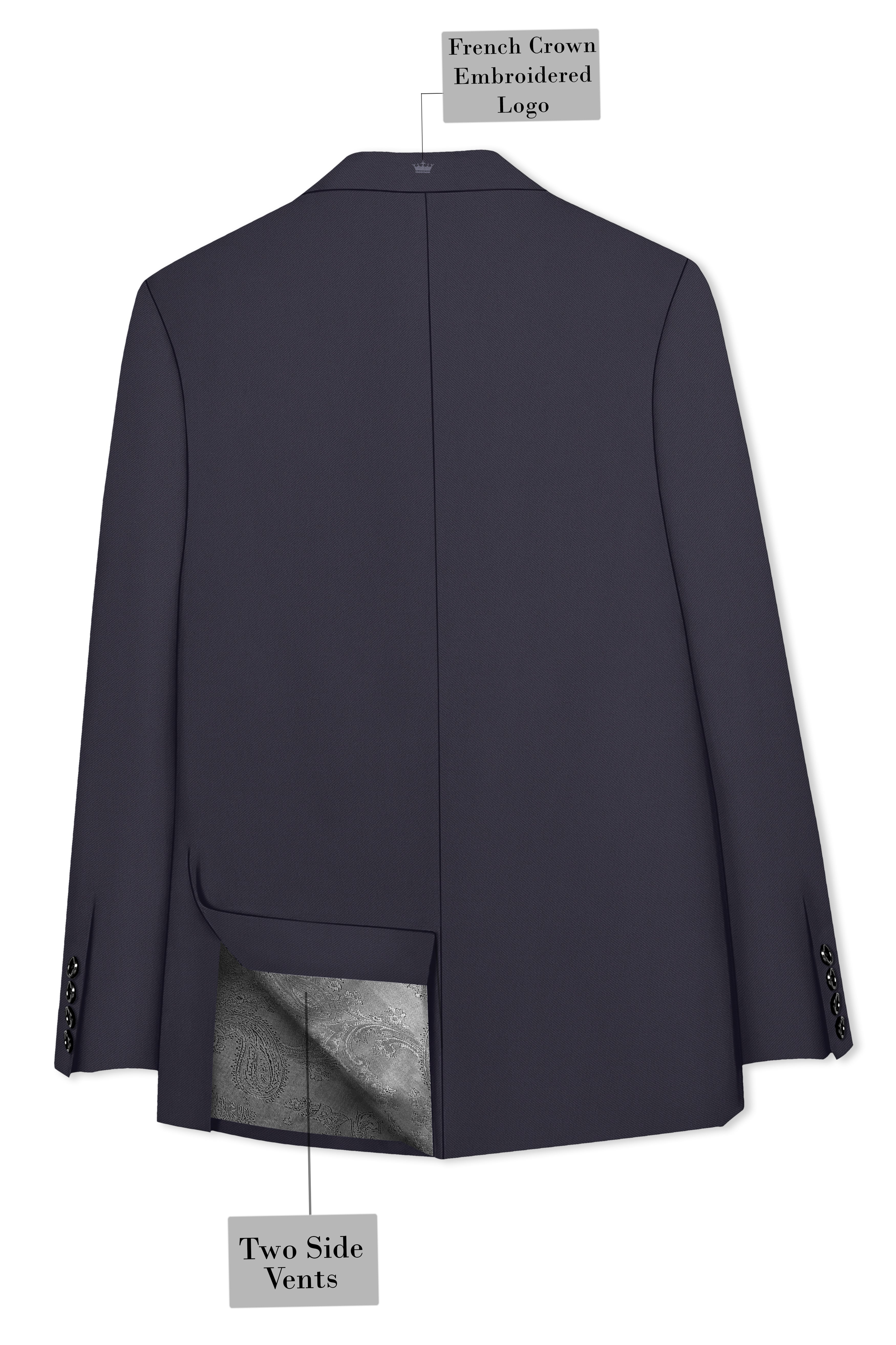 Aeris-Bastilie Gray 4-Way Stretch Wrinkle-Free Fluid Drape Fabric Double Breasted Suit