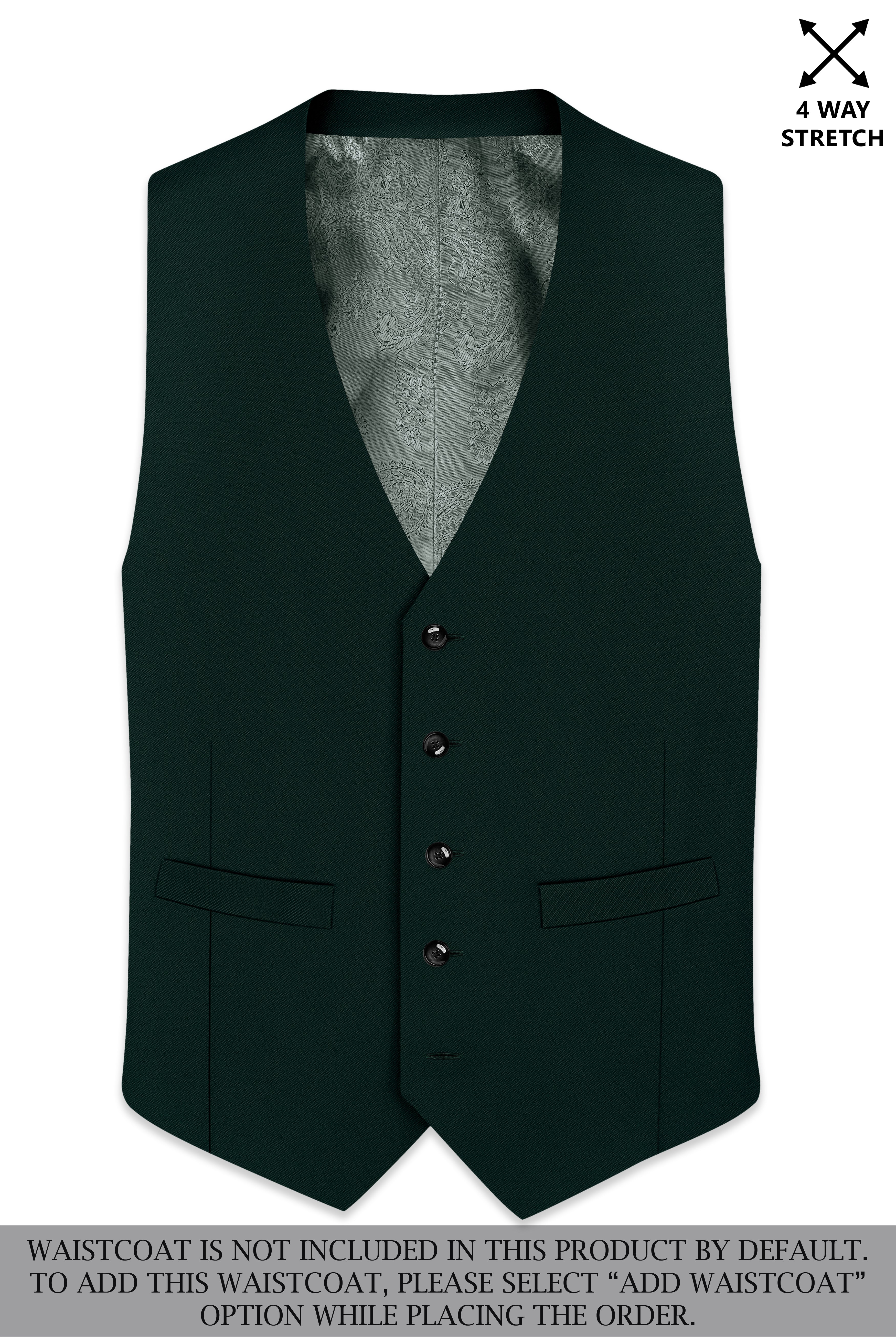 Verde-Aztec Green 4-Way Stretch Wrinkle-Free Fluid Drape Fabric Double Breasted Suit
