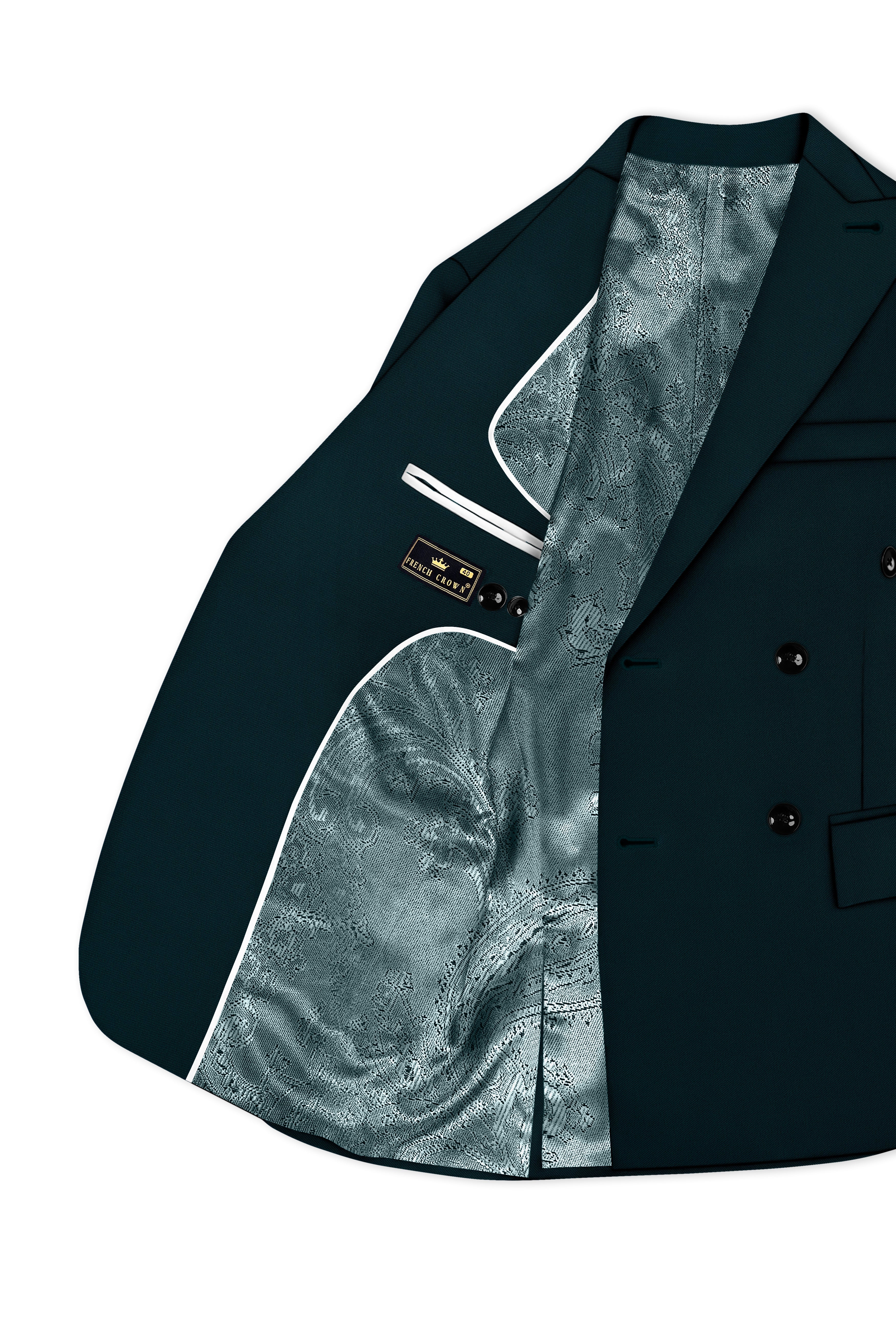 Canopy-Daintree Green 4-Way Stretch Wrinkle-Free Fluid Drape Fabric Double Breasted Suit