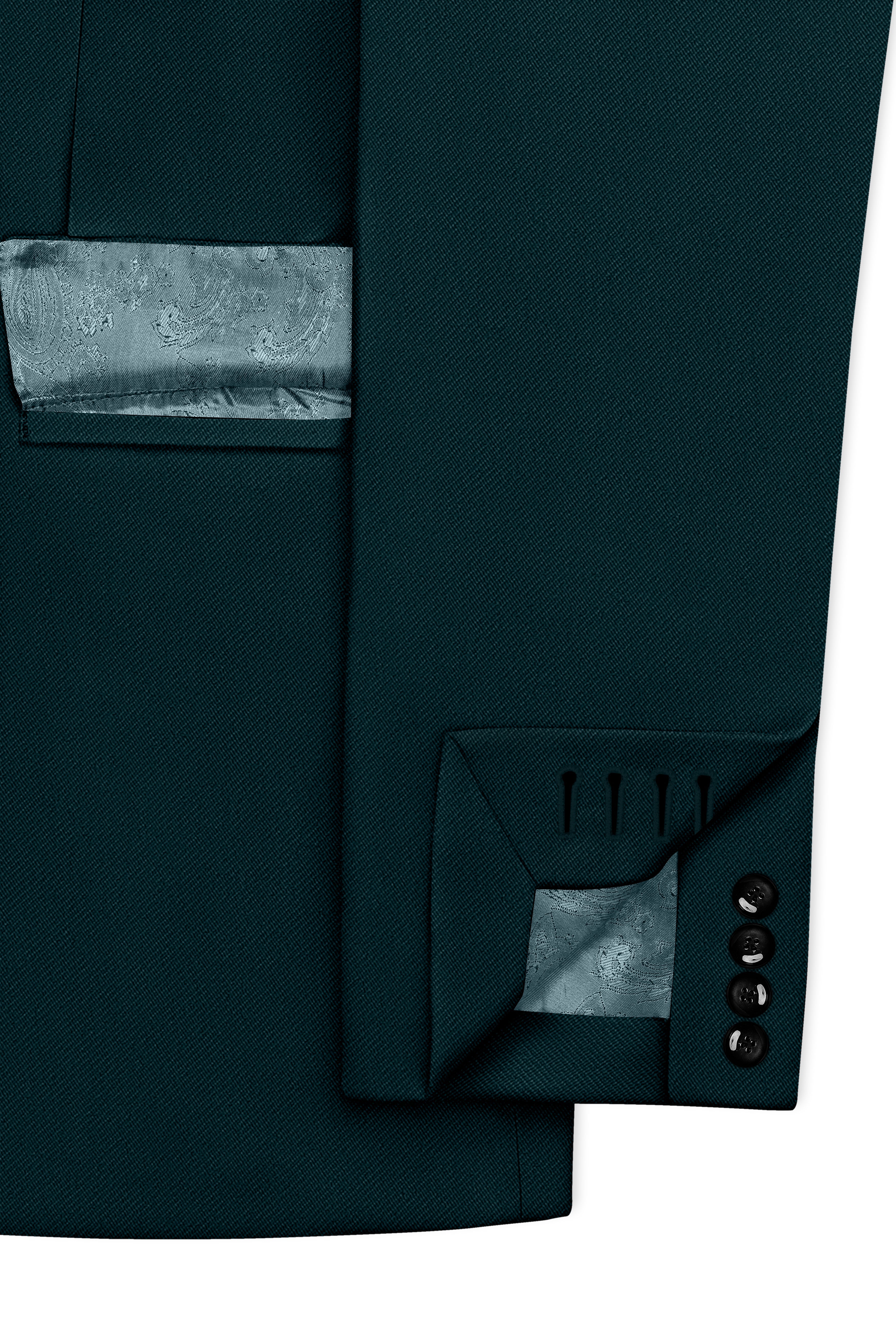 Canopy-Daintree Green 4-Way Stretch Wrinkle-Free Fluid Drape Fabric Double Breasted Suit