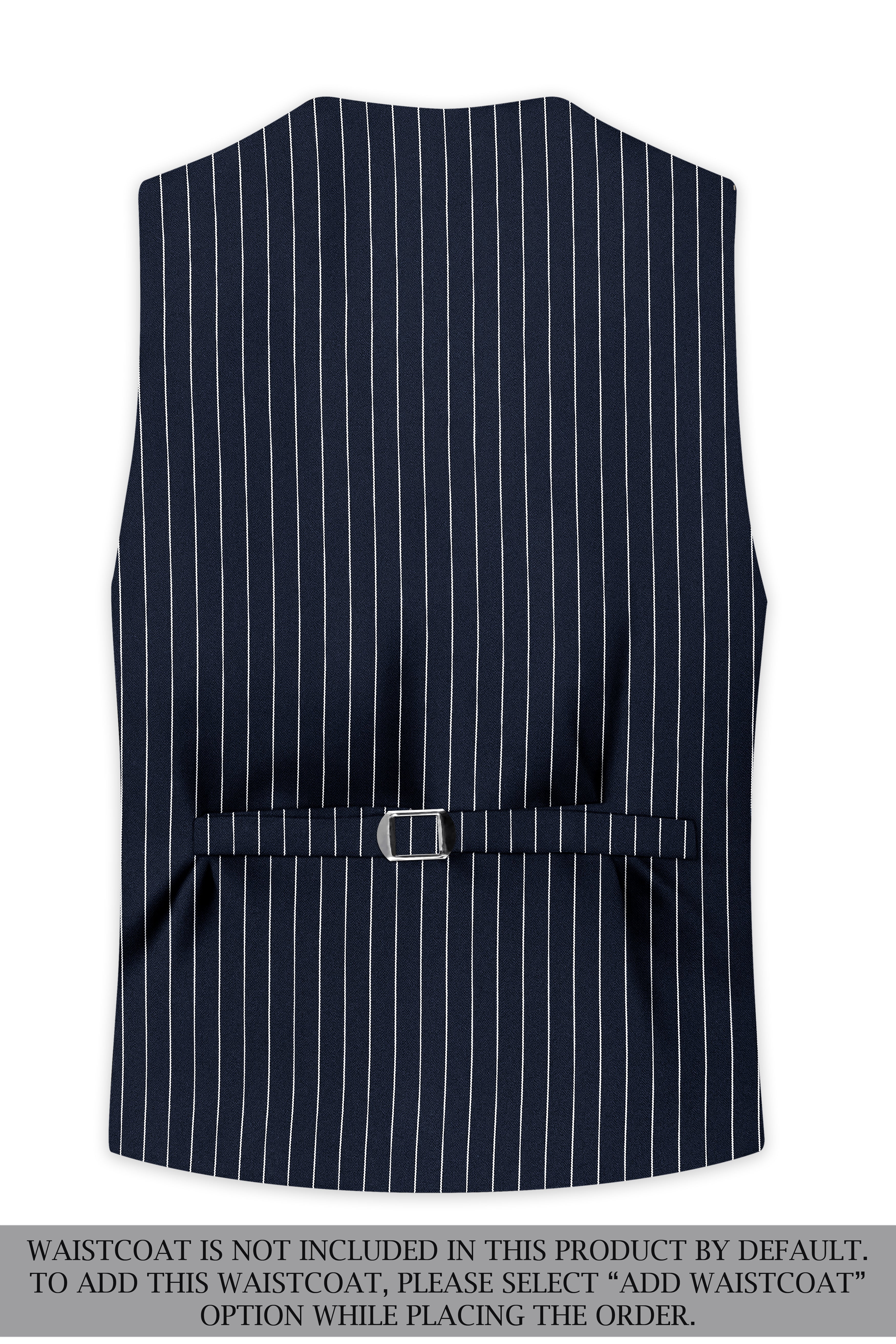 Echelon-Vulcan Blue Herringbone Striped Wool Rich Slight Stretch Single Breasted Suit