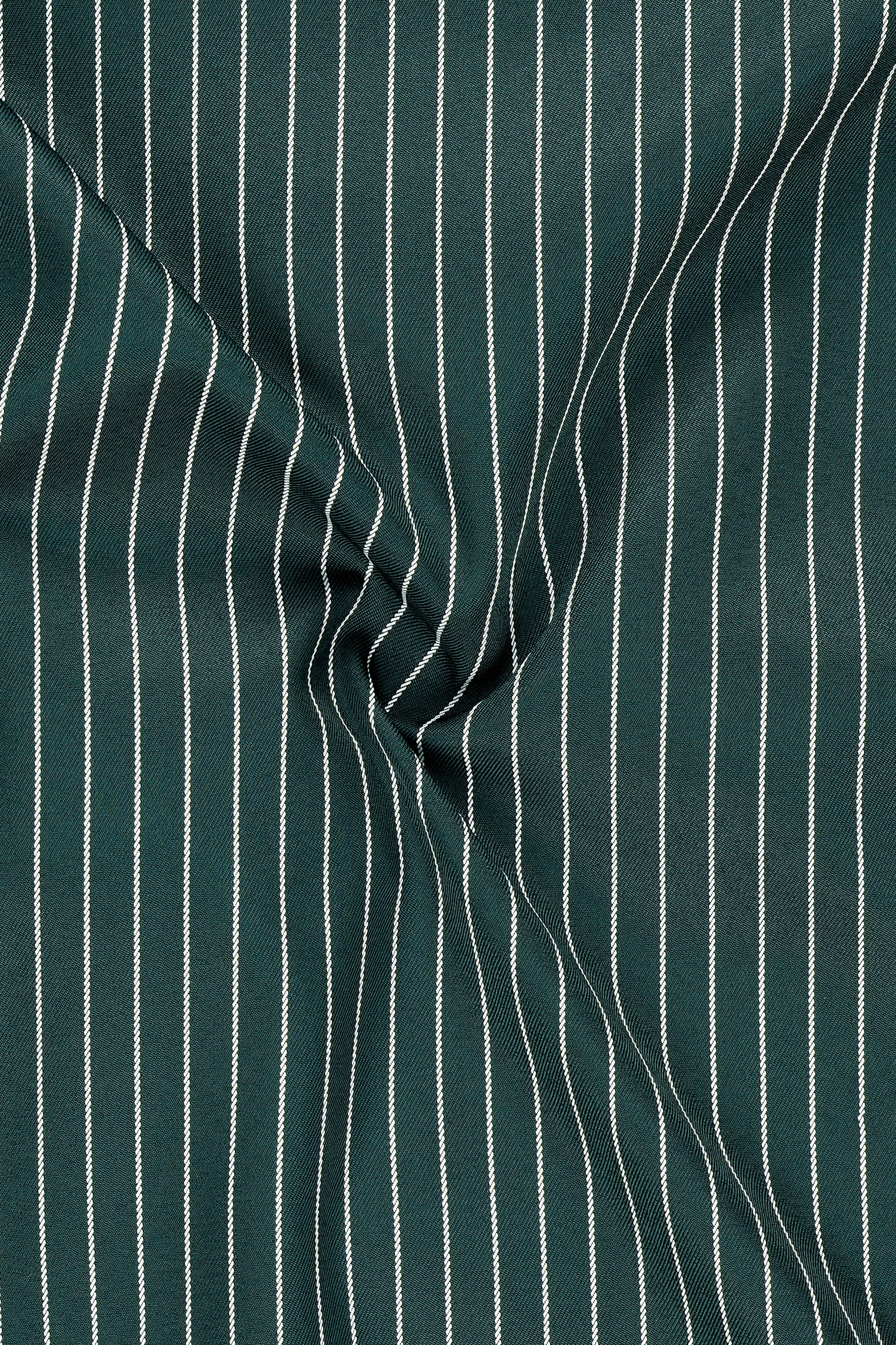 Forenza-Jungle Green And Bright White Chalk Striped Wool Rich Slight Stretch Double Breasted Suit