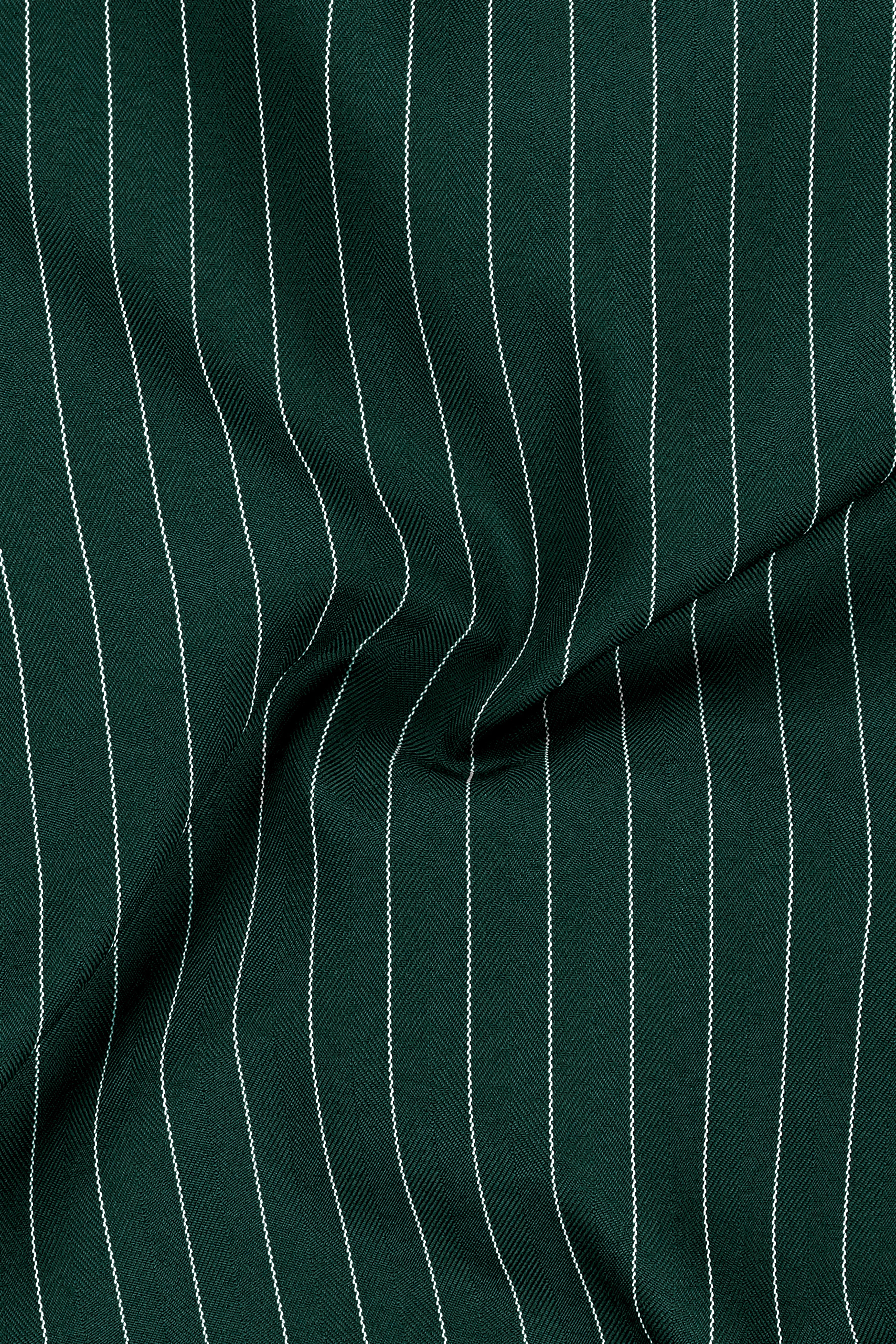 Arbor-Timber Green Herringbone Striped Wool Rich Slight Stretch Double Breasted Suit