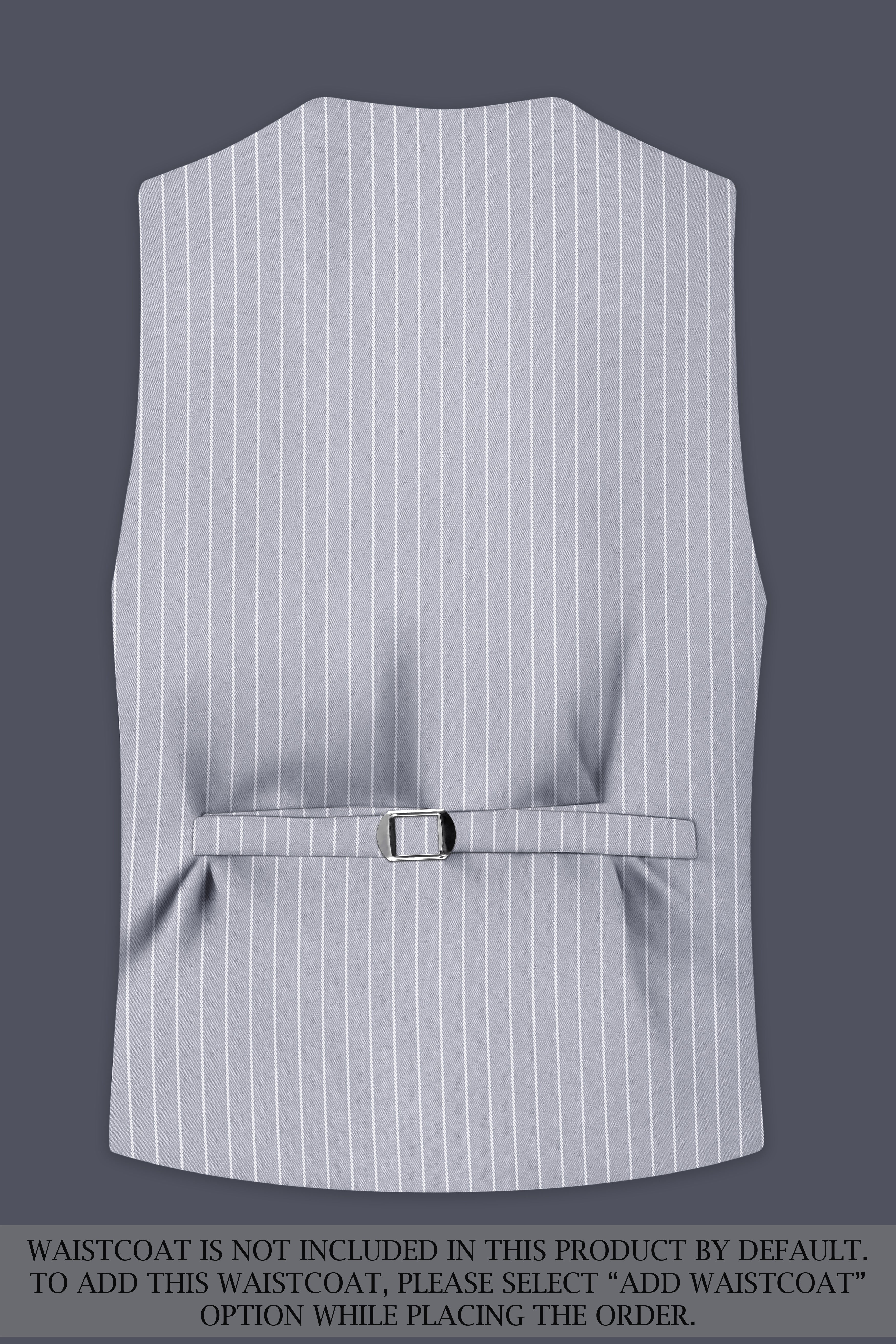 Sterlan-Goose Gray And Bright White Chalk Striped Wool Rich Slight Stretch Double Breasted Suit