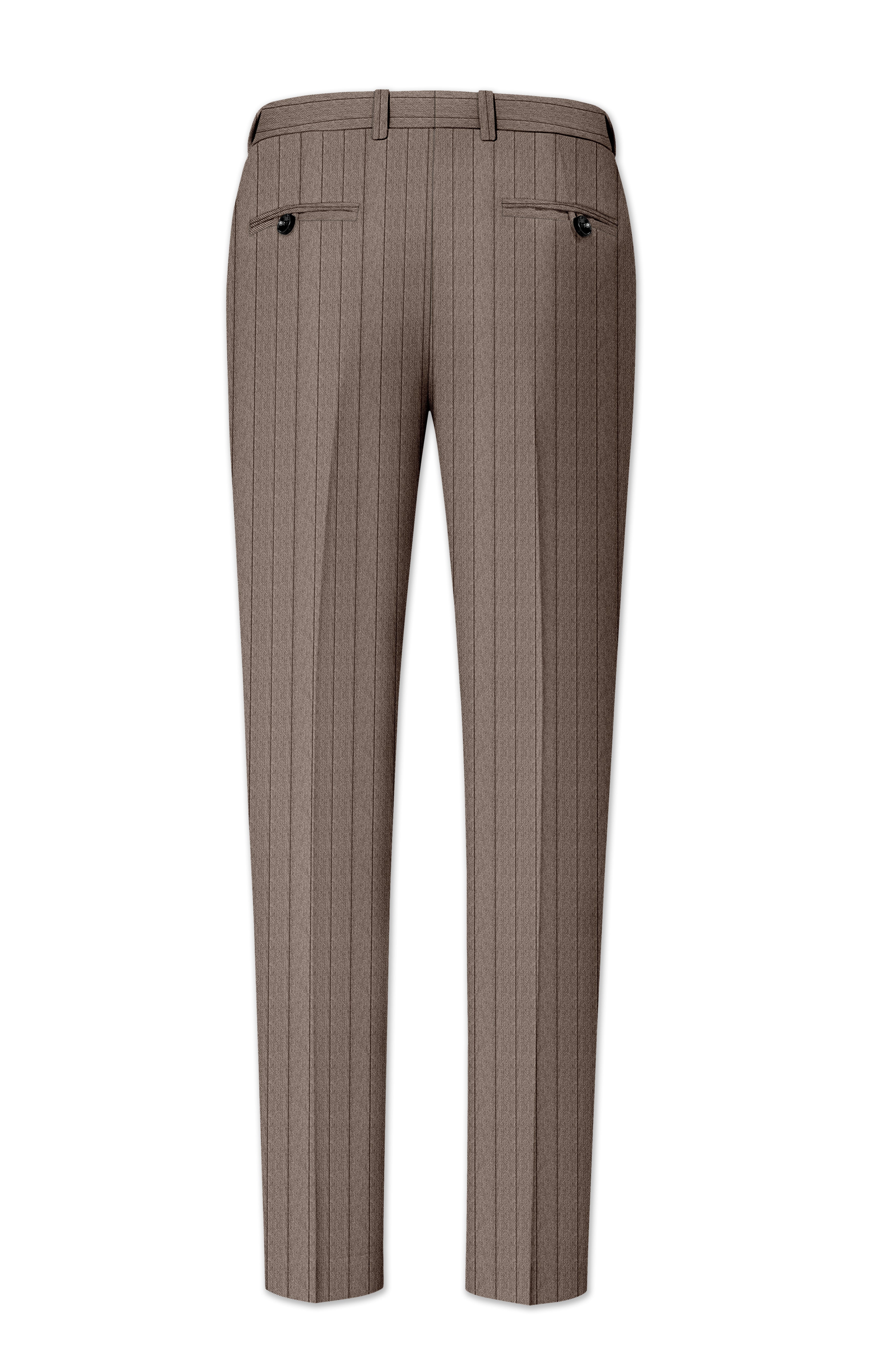 Obsidian-Fuscous Brown And Jade Black Chalk Striped Wool Rich Slight Stretch Single Breasted Suit